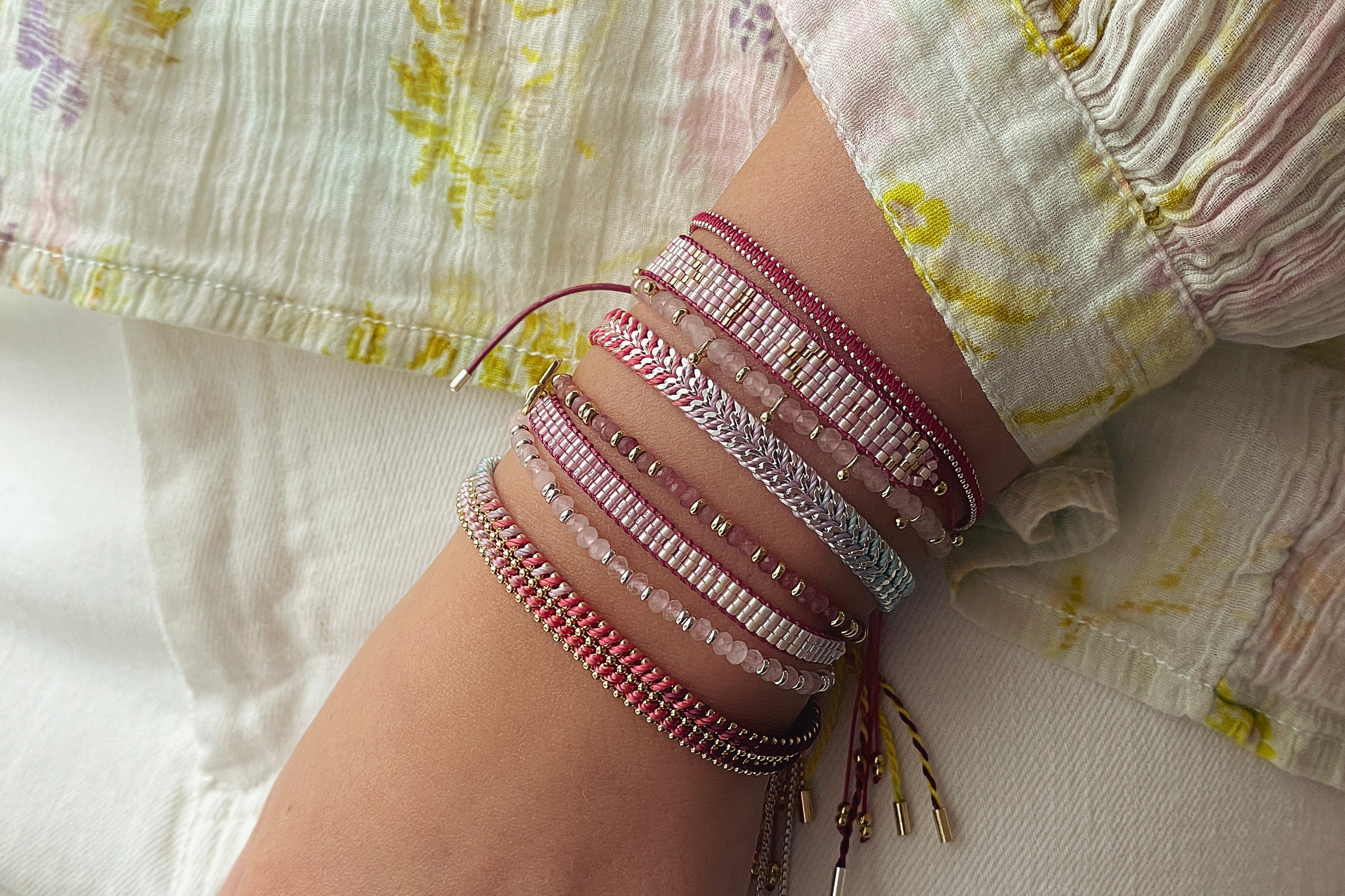 Portrait Pink Beaded Friendship Bracelet