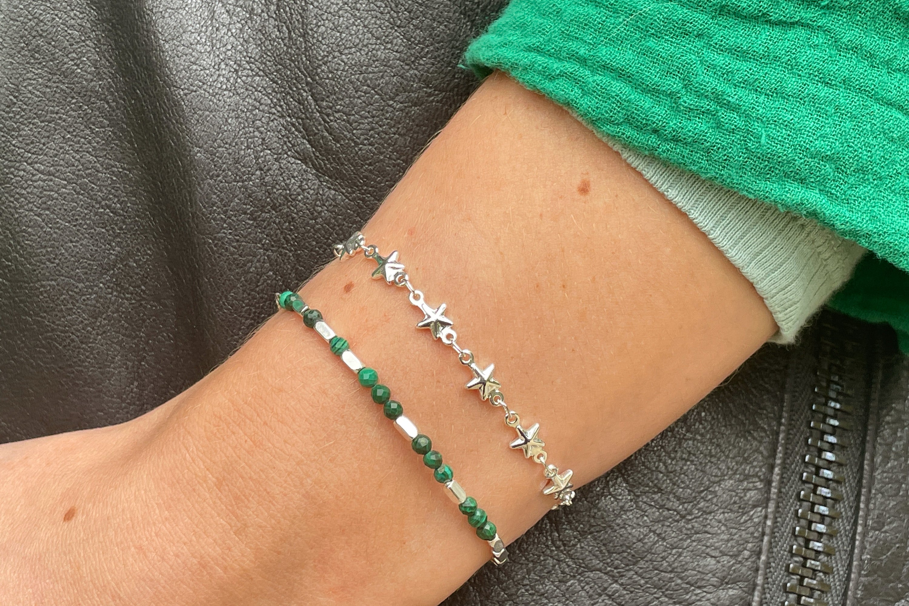 Confidence Malachite Silver Bracelet