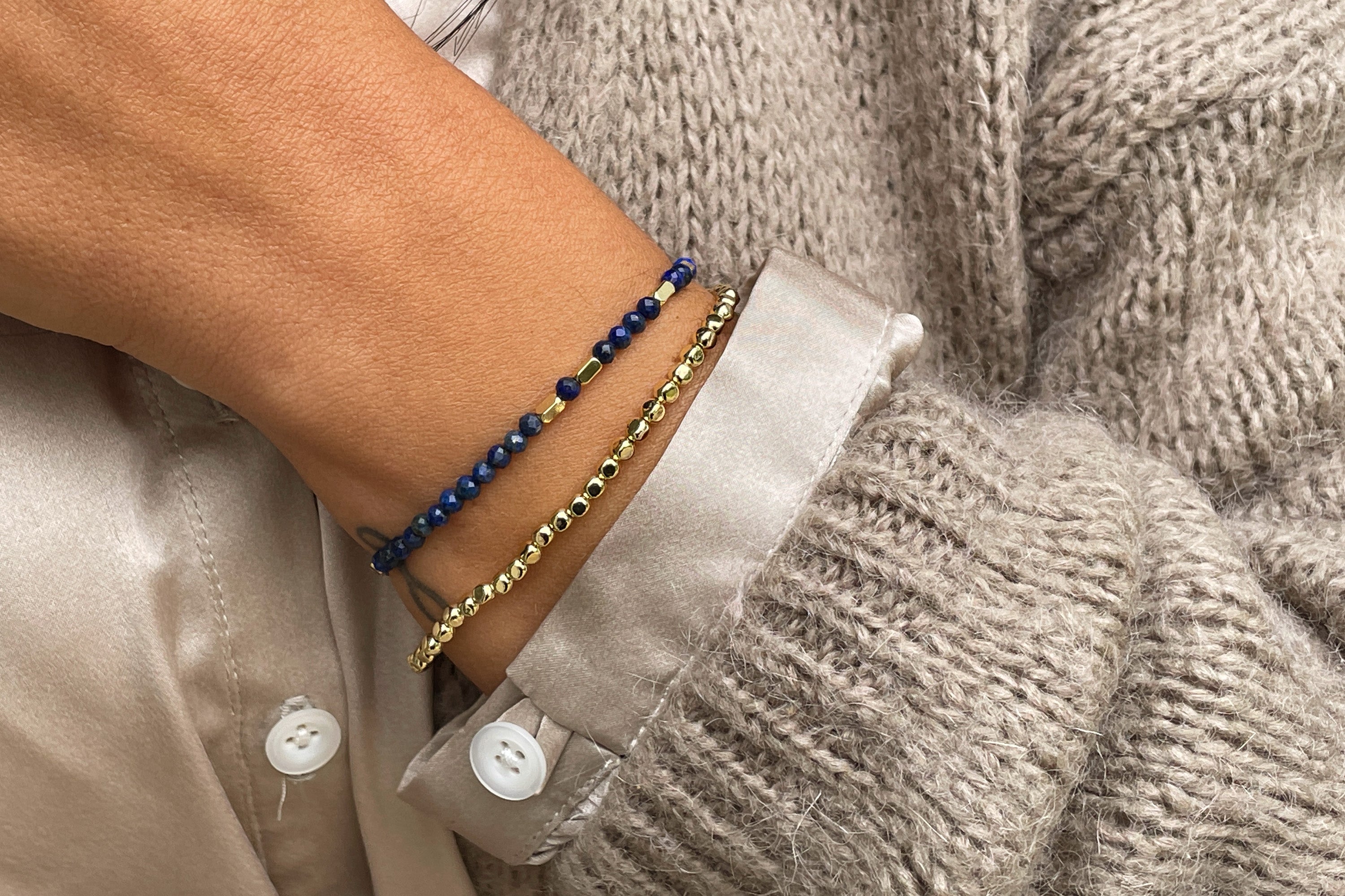 Friendship Lapis Gold Bracelet