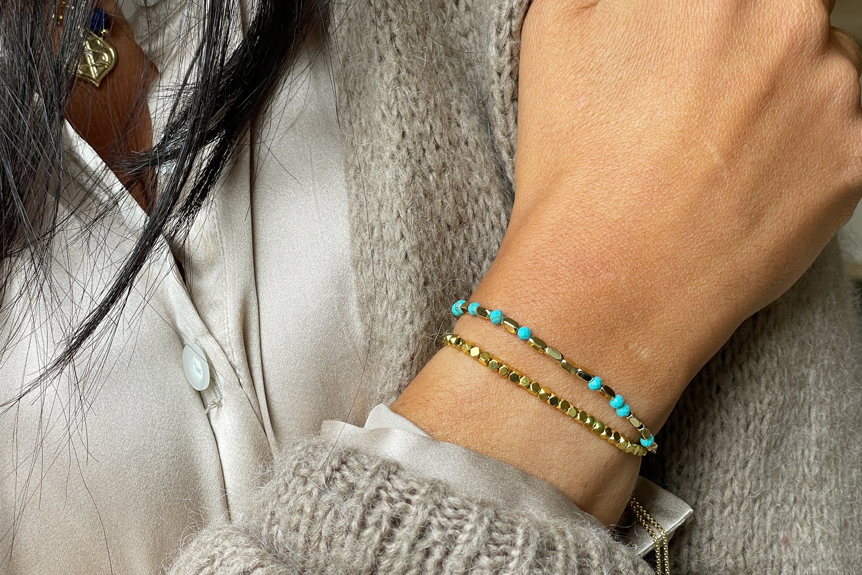 Protection Turquoise Gold Bracelet