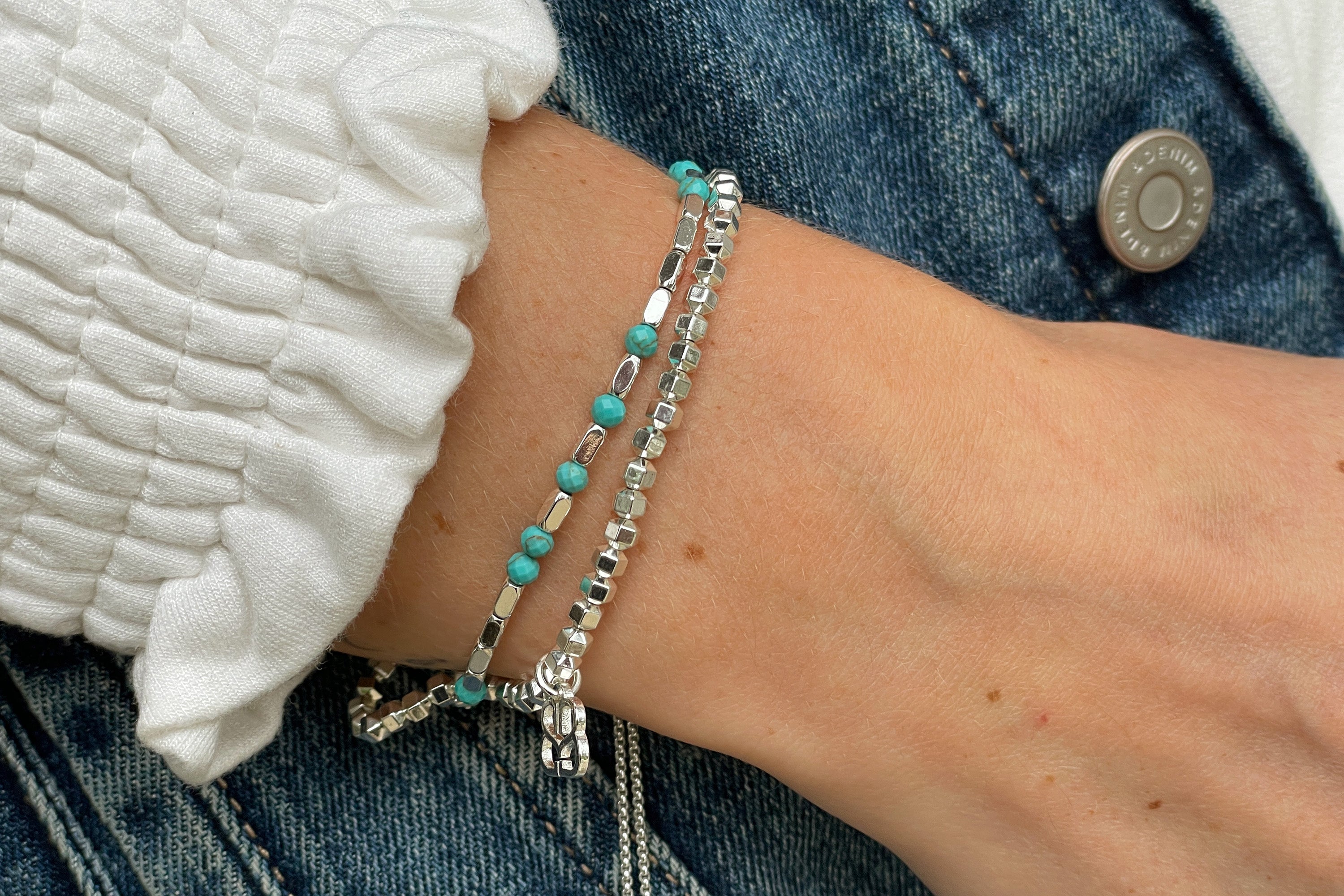 Protection Turquoise Silver Bracelet