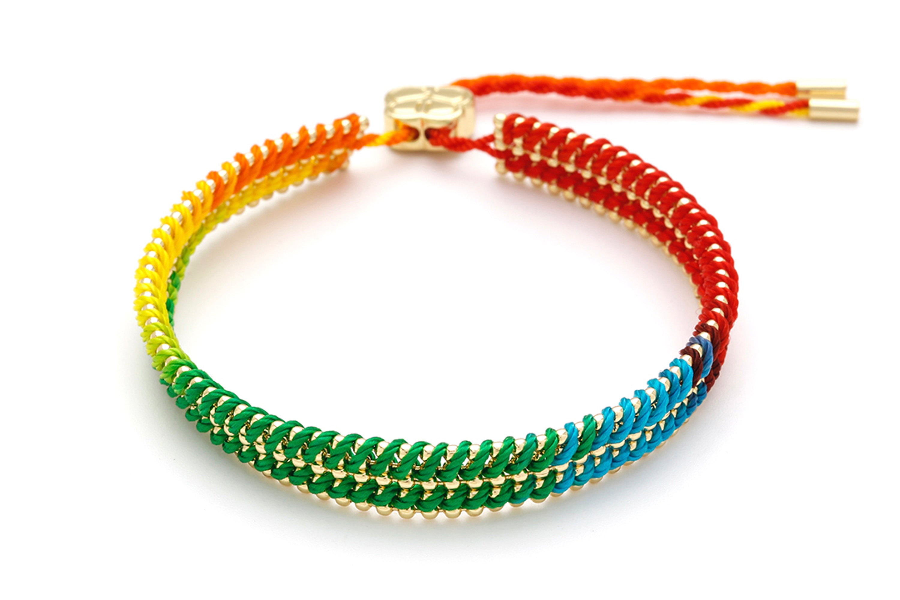 Yolia Rainbow Ombré & Gold Woven Bracelet