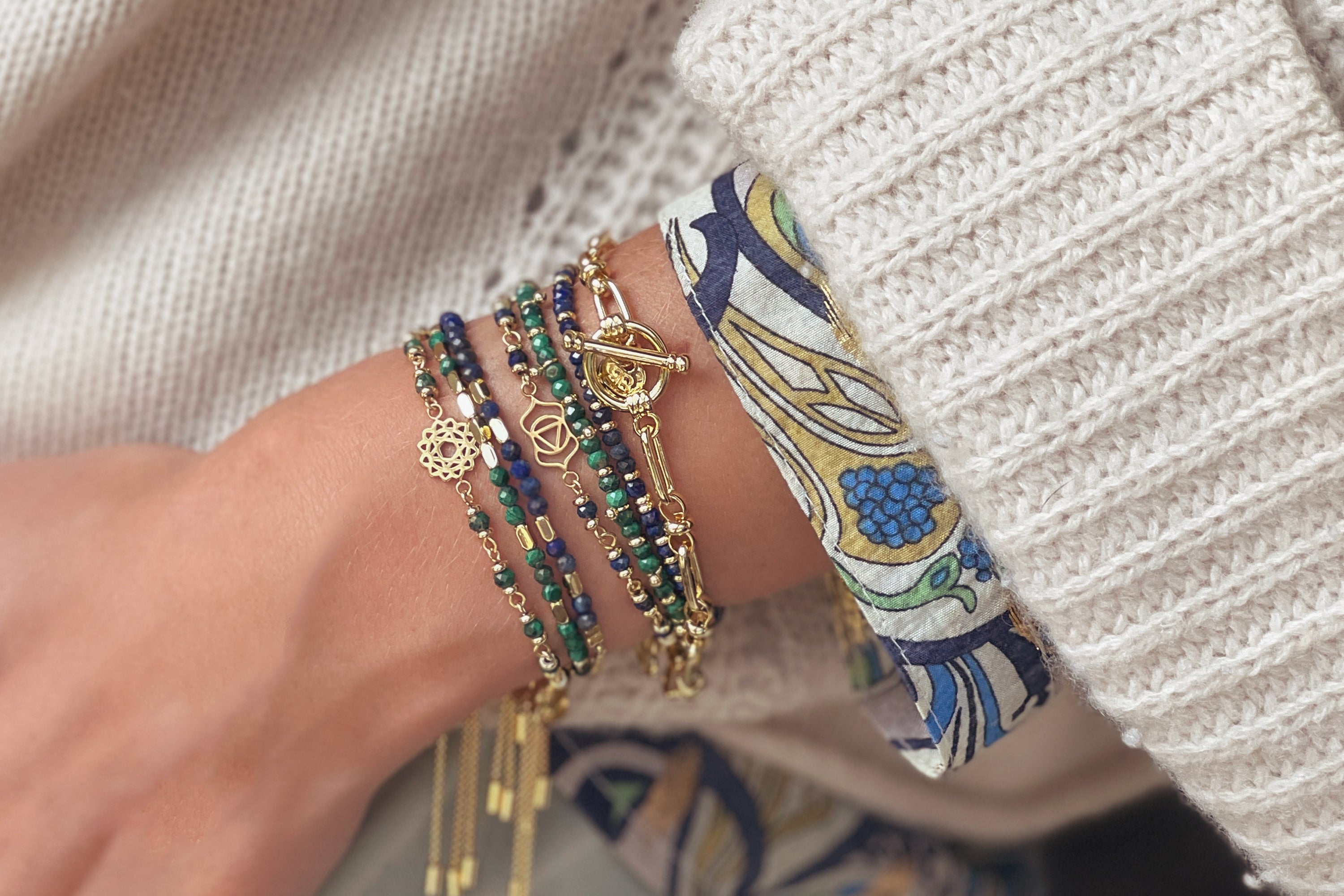 Friendship Lapis Gold Bracelet