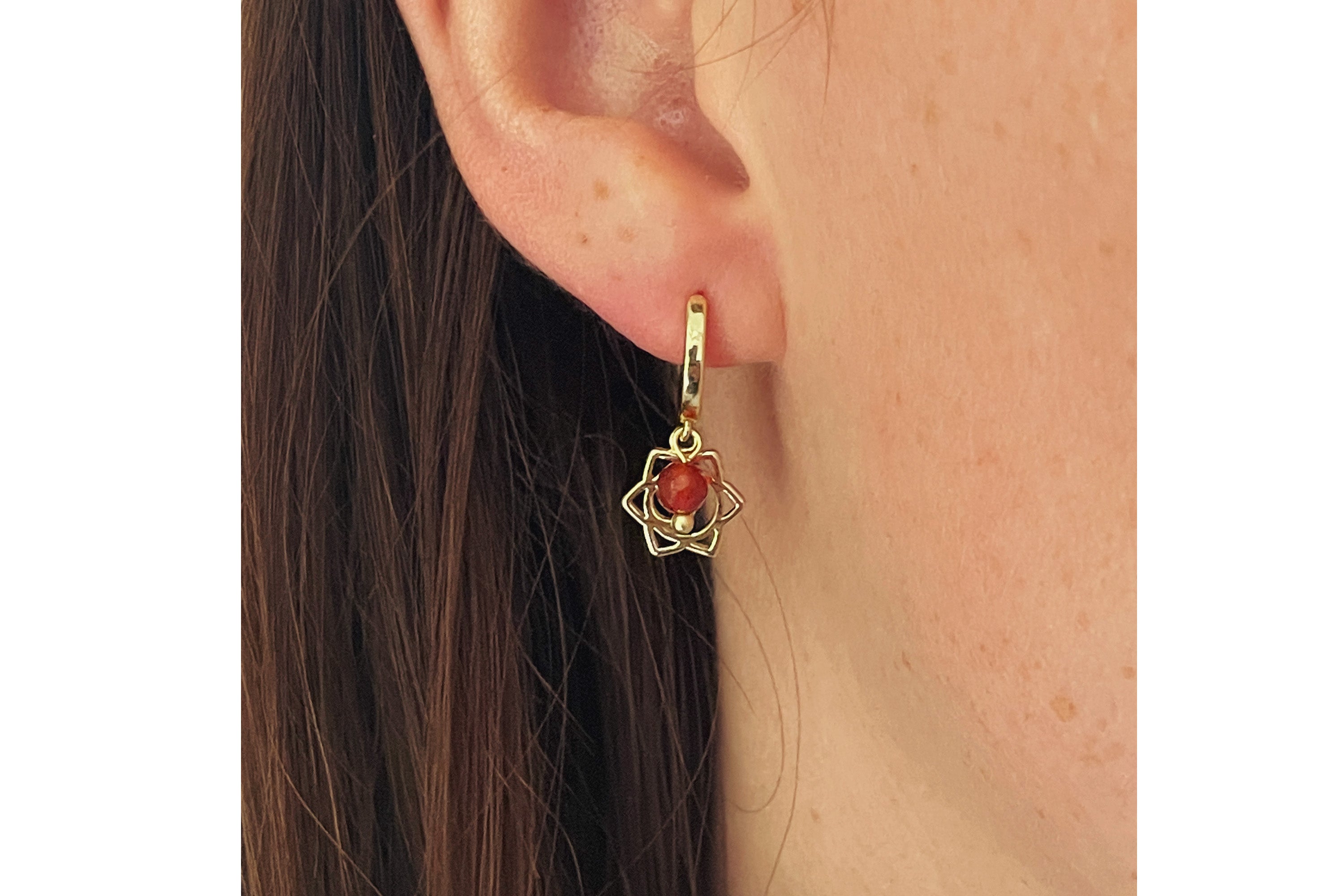 Sacral Chakra Gold Hoop Earring