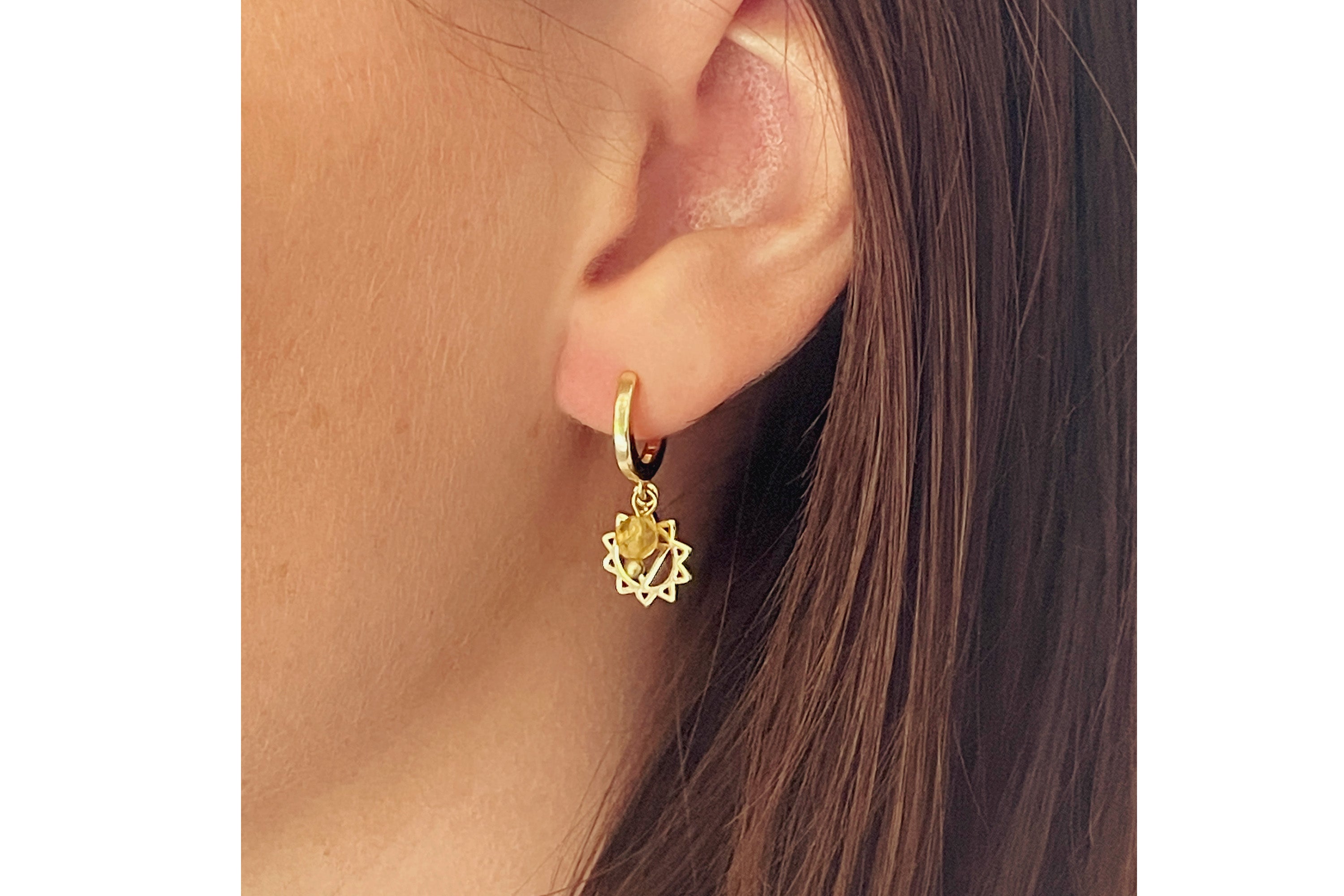 Solar Plexus Chakra Gold Hoop Earring