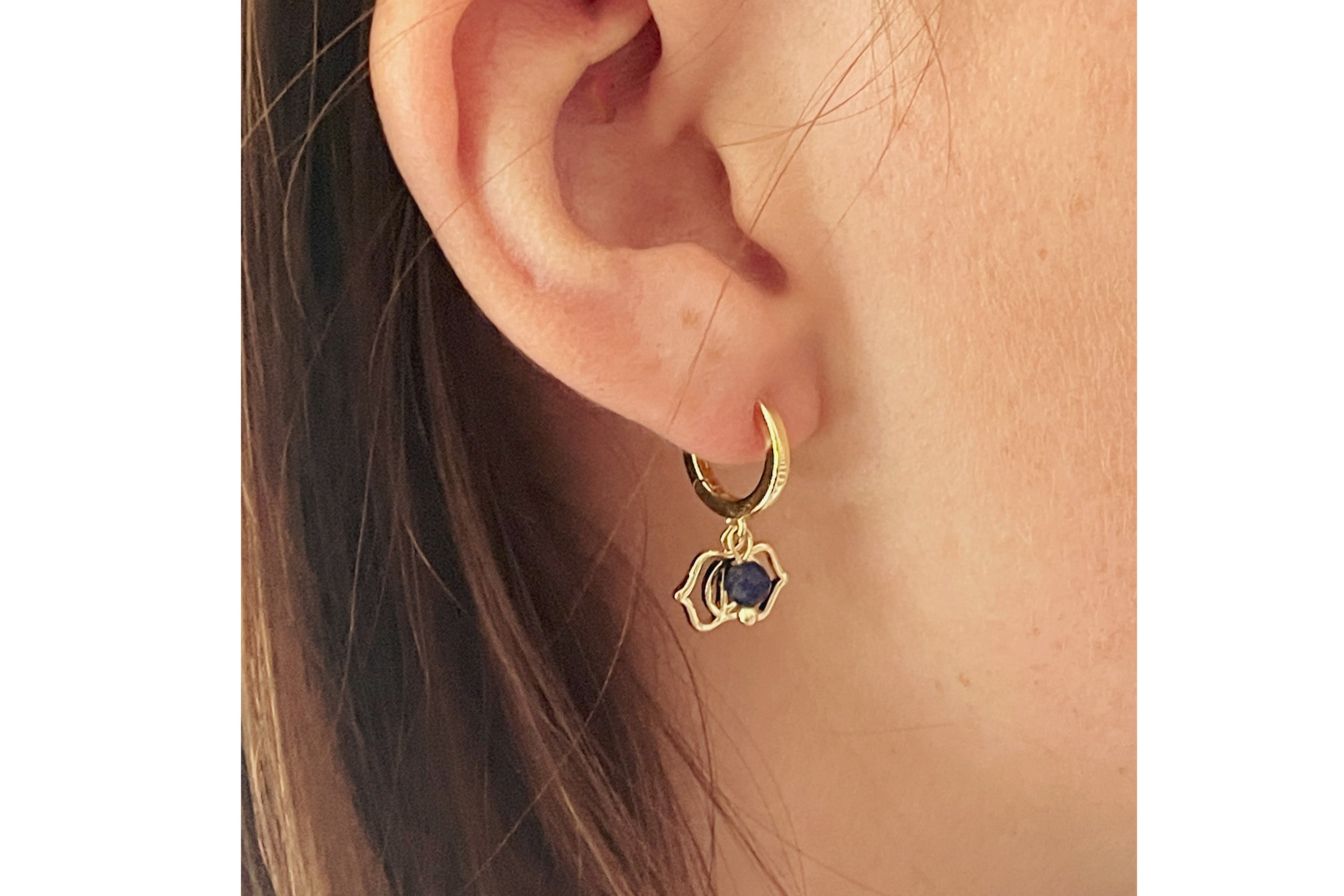 Third Eye Chakra Gold Hoop Earring