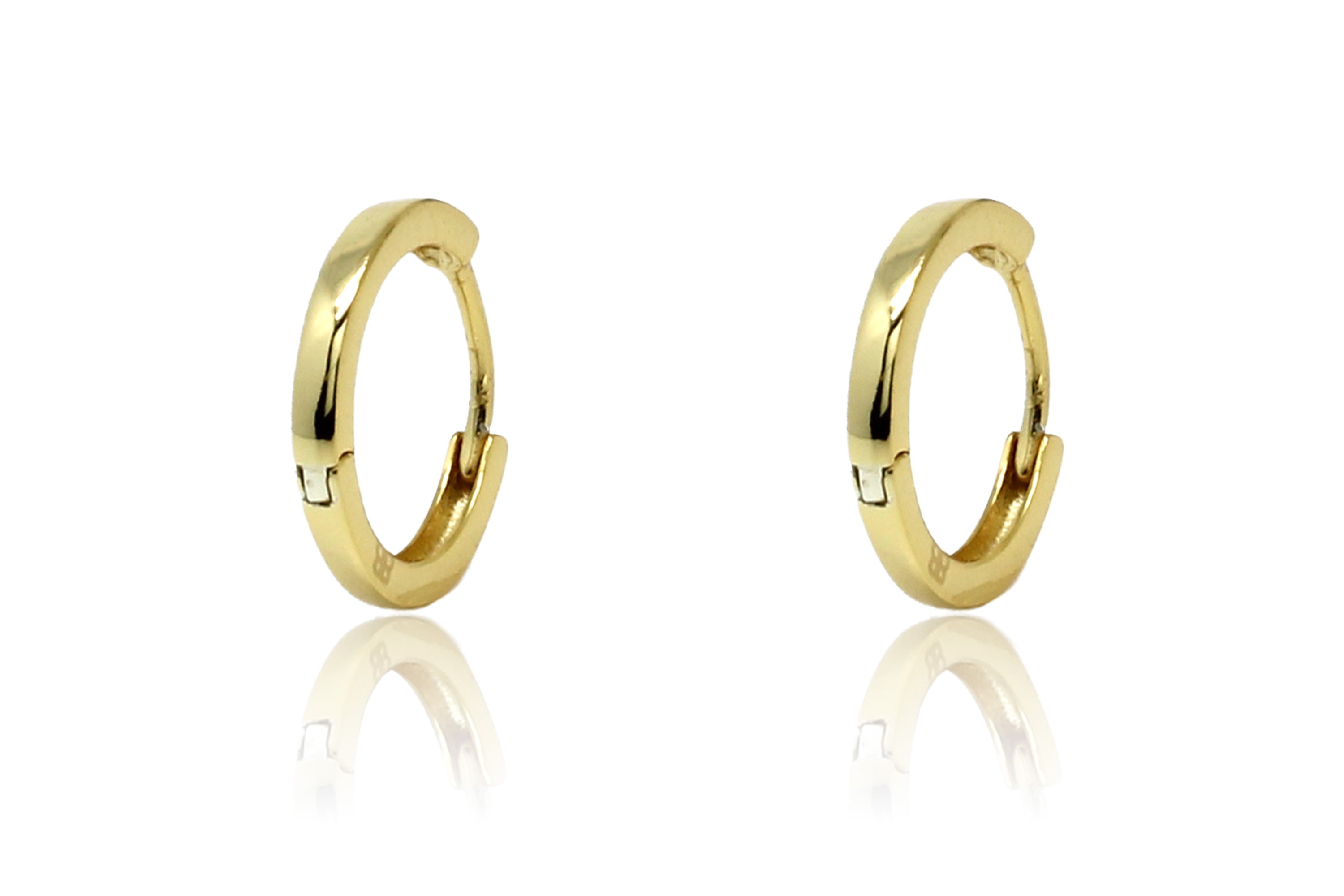 Dorval Plain Gold Hoop Huggie Earrings