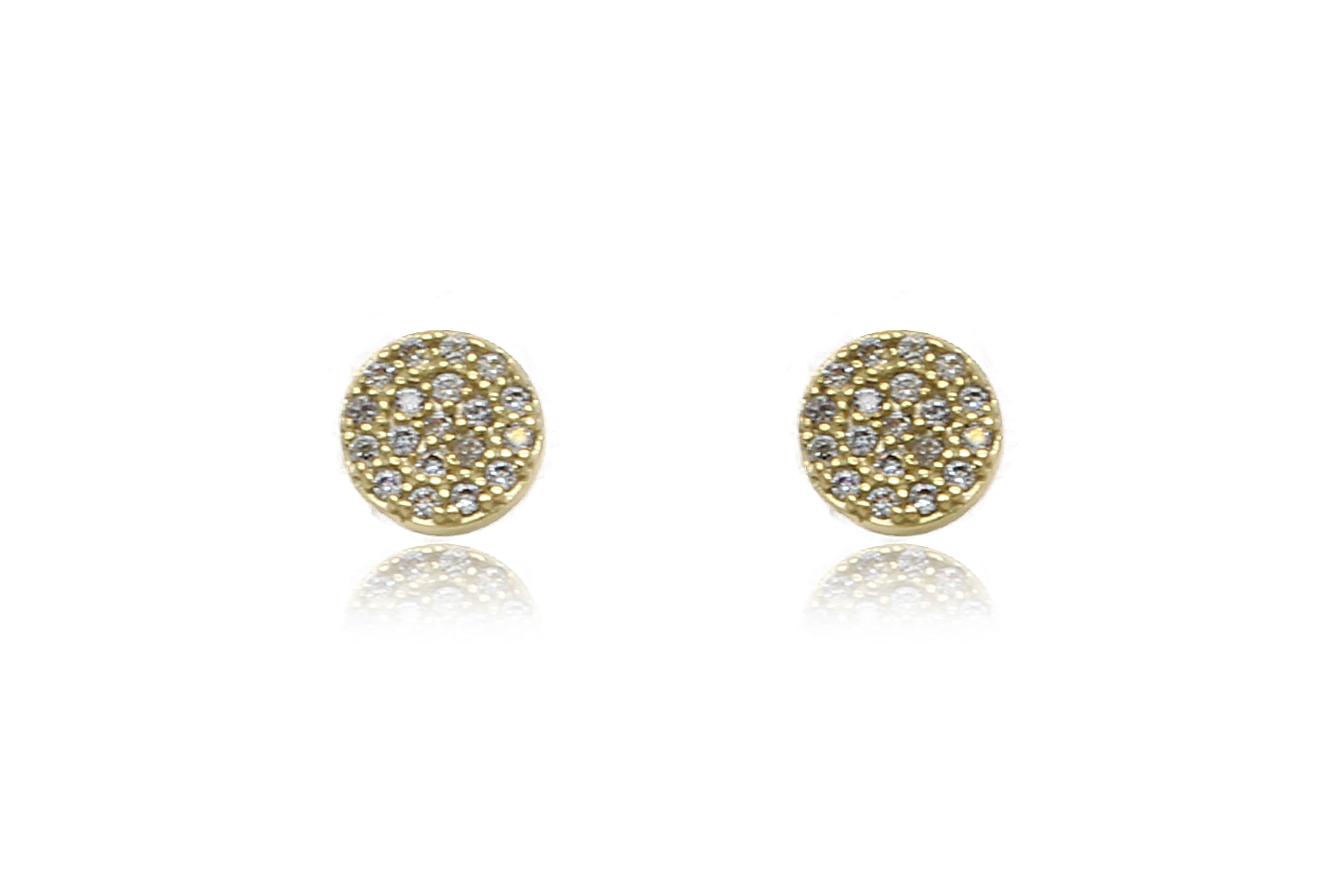 Ranaut Clear CZ Gold Stud Earrings