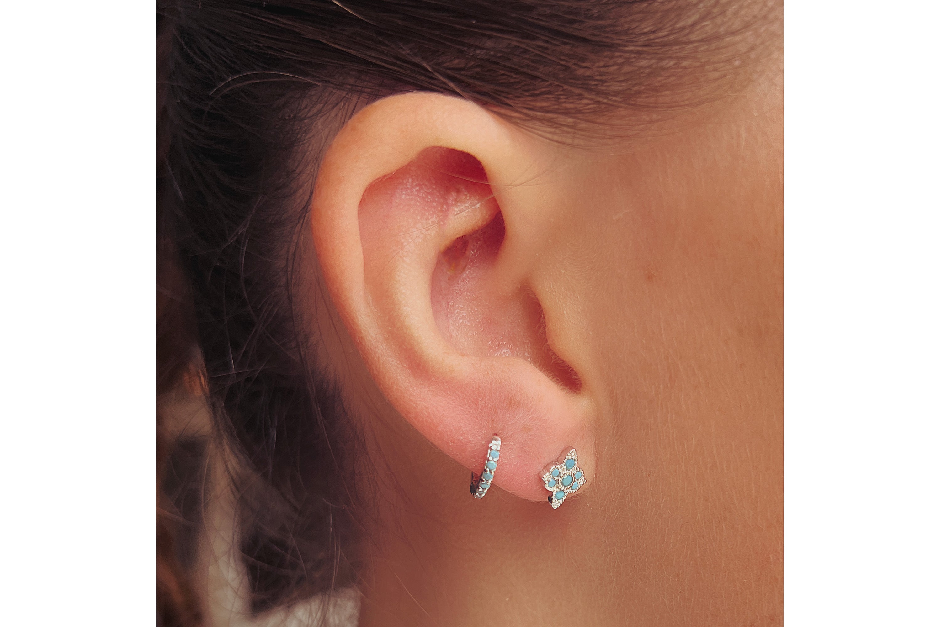 Takia Filigree Turquoise Silver Stud Earrings