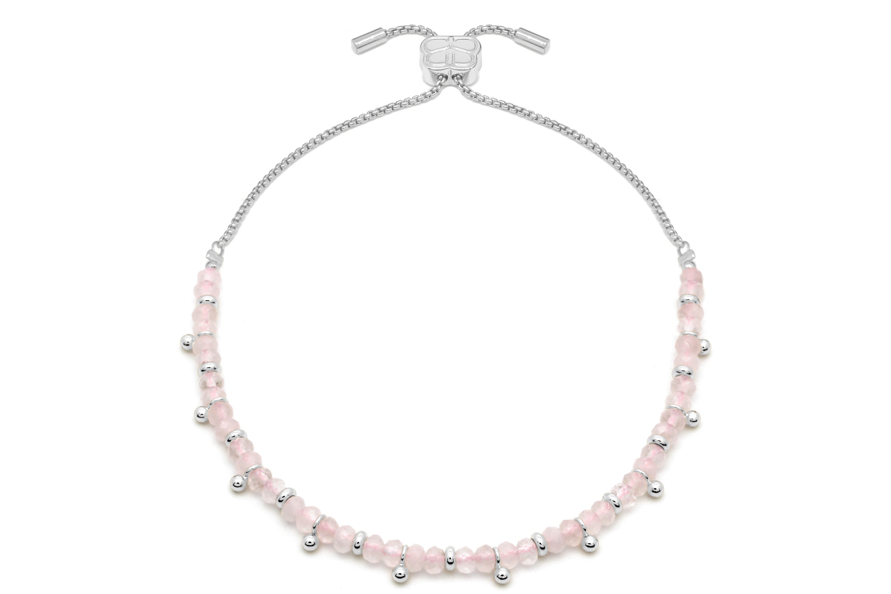 Harmony Rose Quartz Silver Bracelet