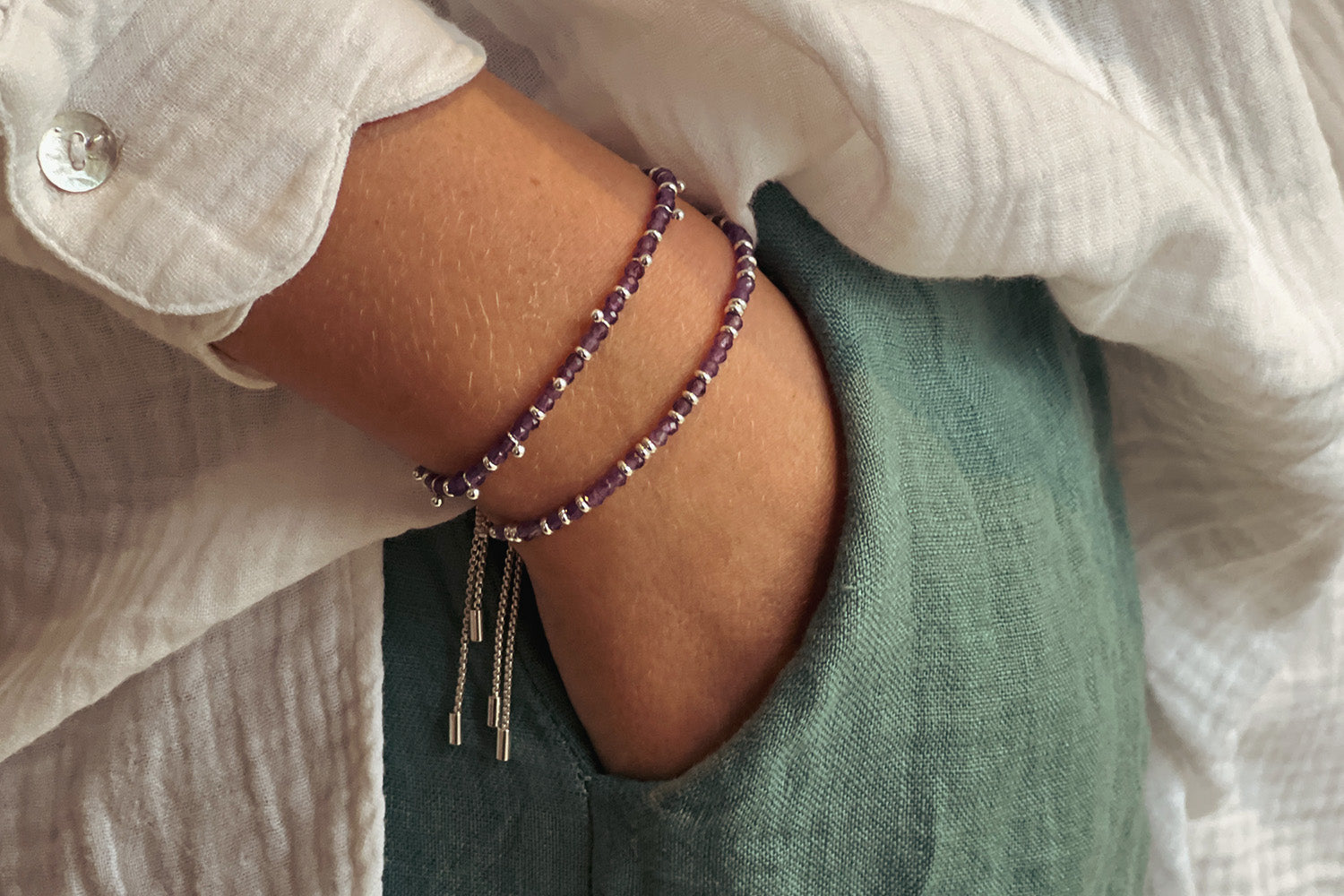 Harmony Amethyst Silver Bracelet