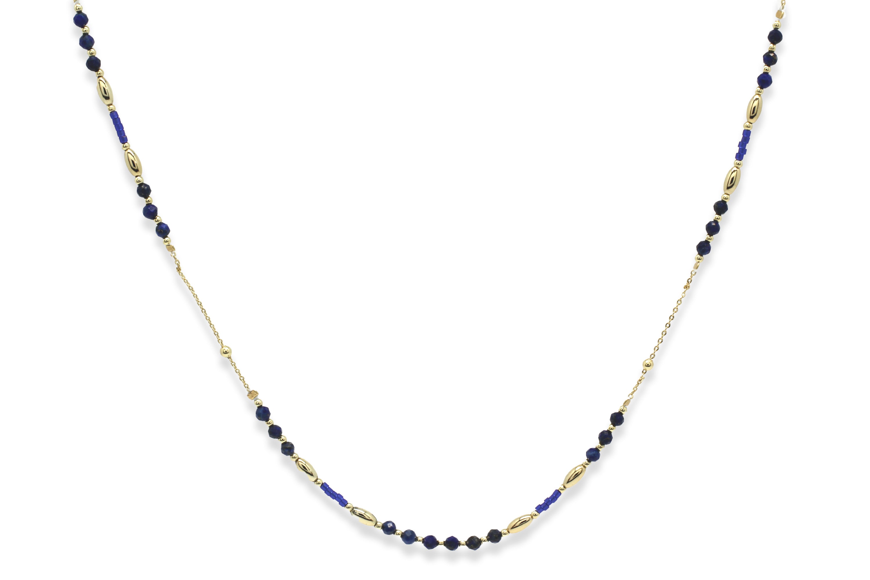 Horus Lapis Gold Gemstone Necklace