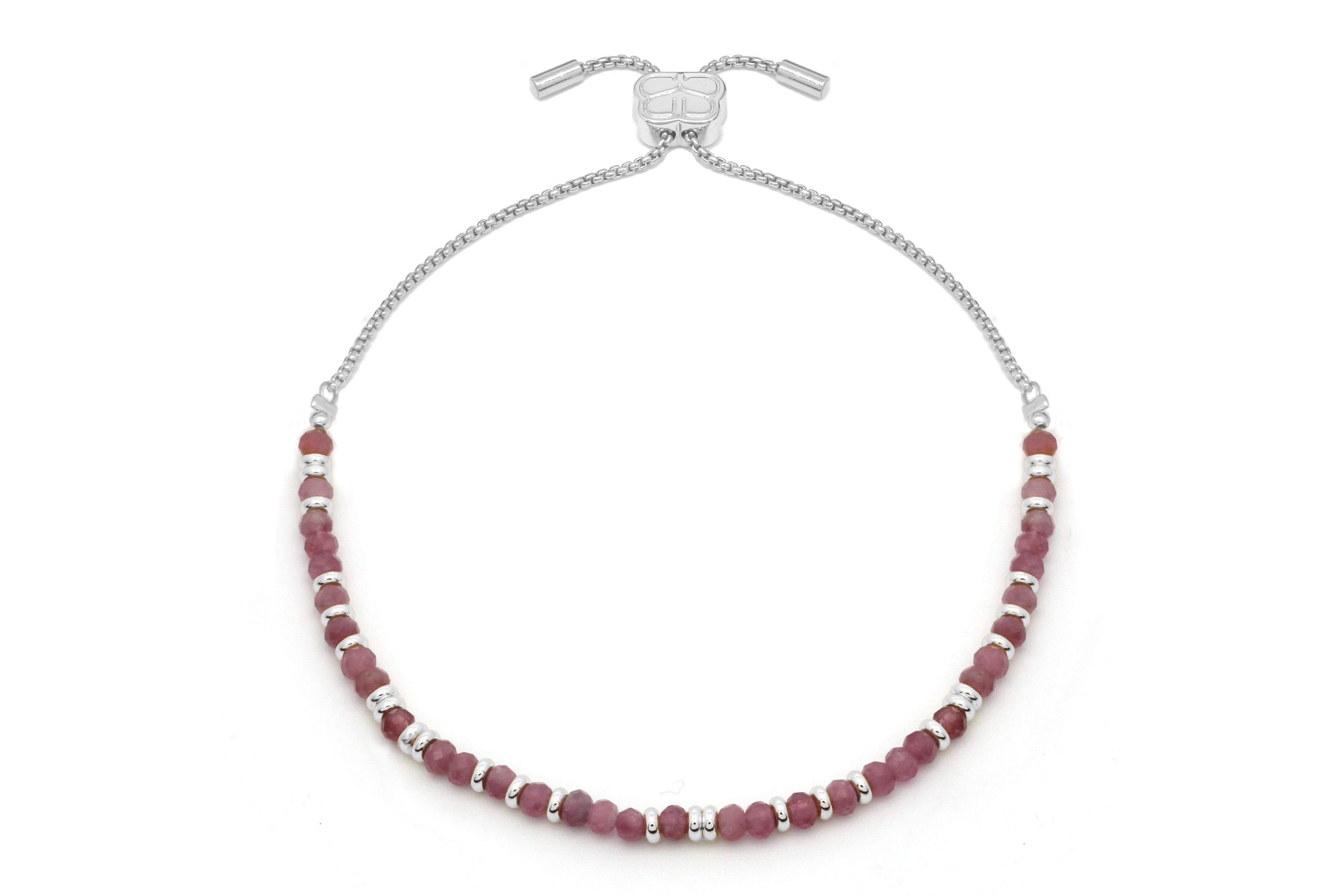 Mystical Pink Tourmaline Silver Bracelet