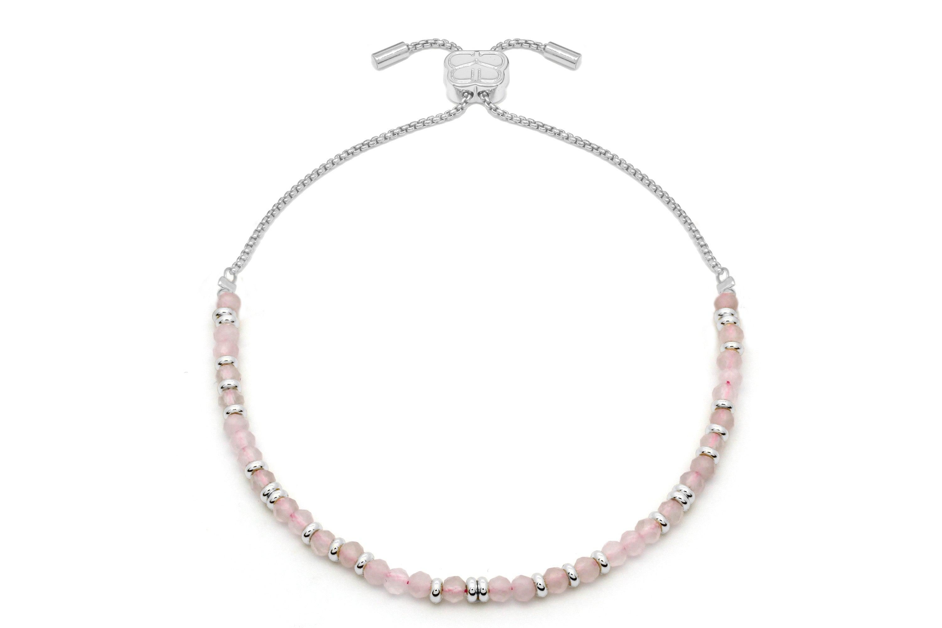 Mystical Rose Quartz Silver Bracelet