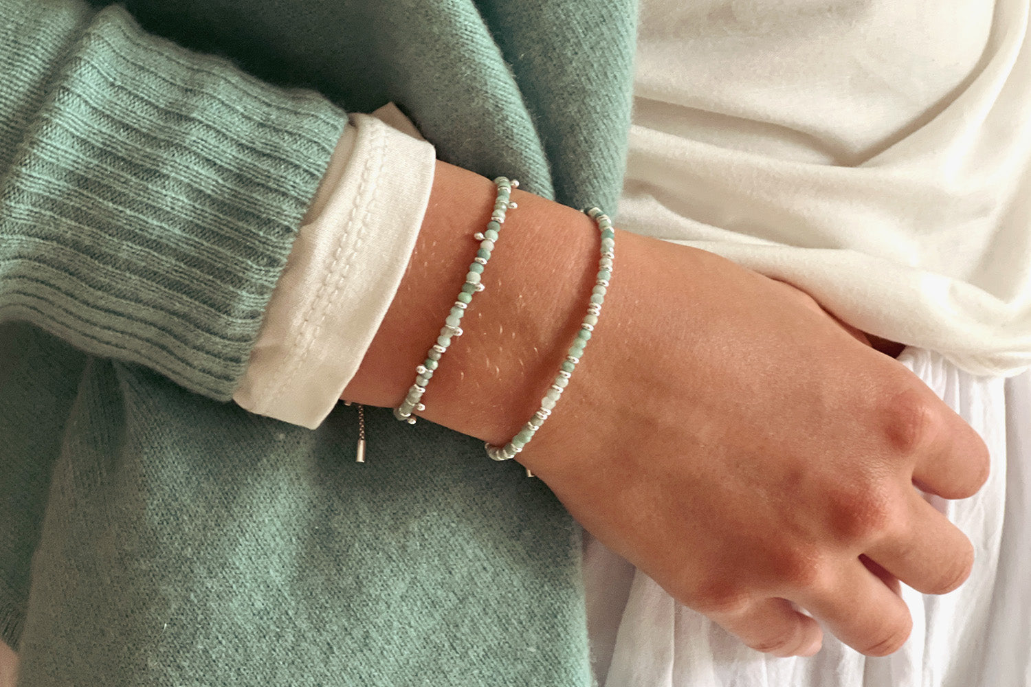 Mystical Amazonite Silver Bracelet