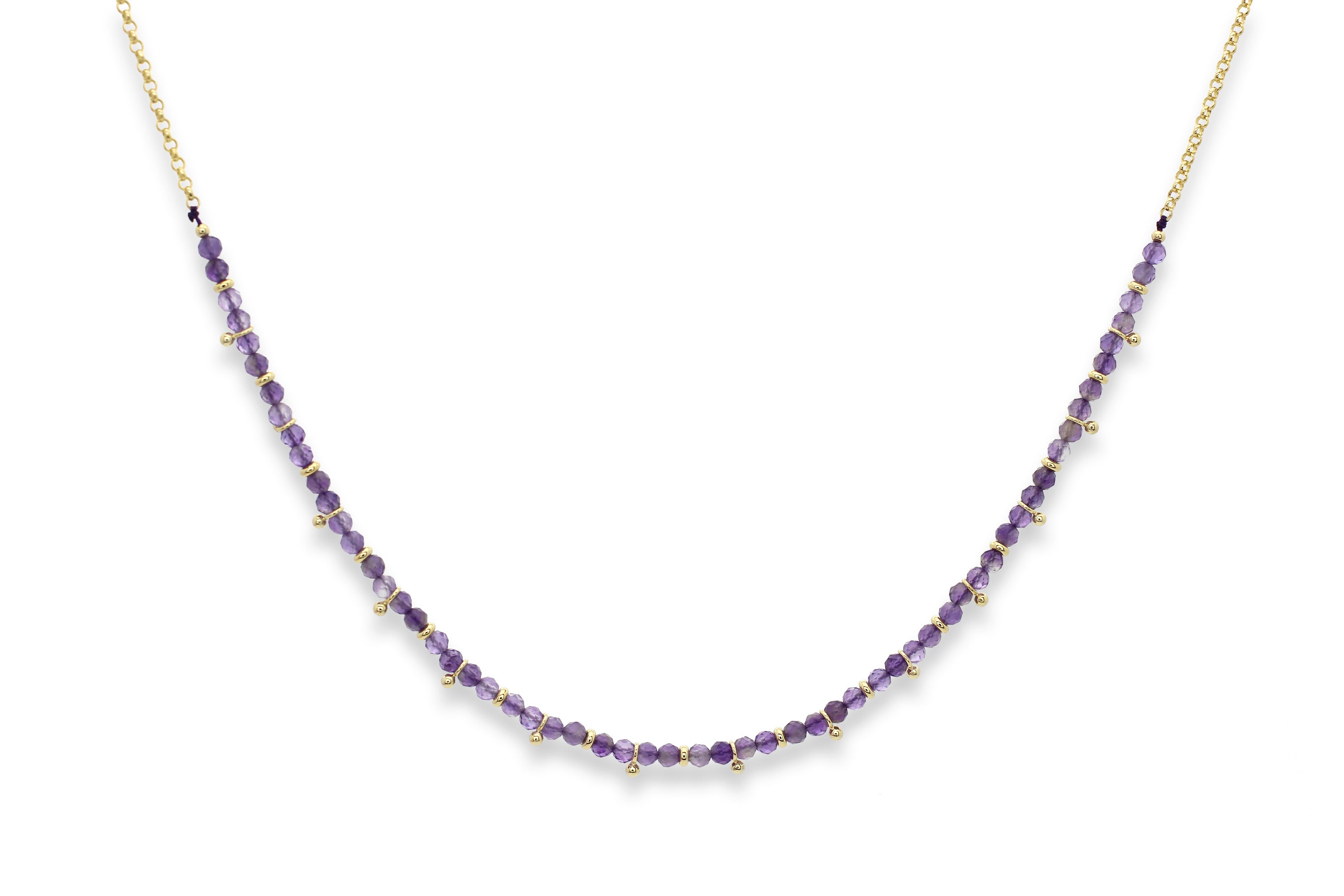 Salus Amethyst Gemstone Gold Necklace