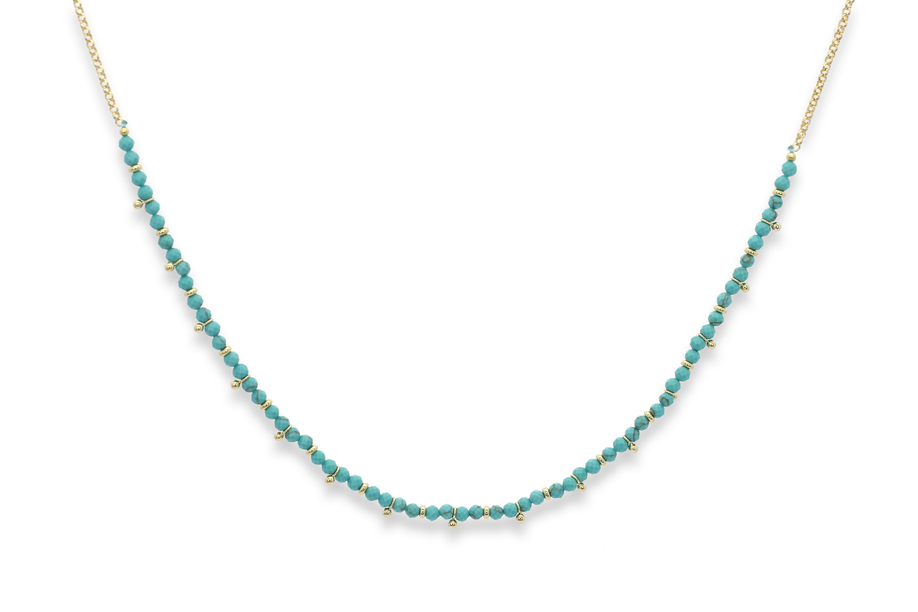 Salus Turquoise Gold Gemstone Necklace