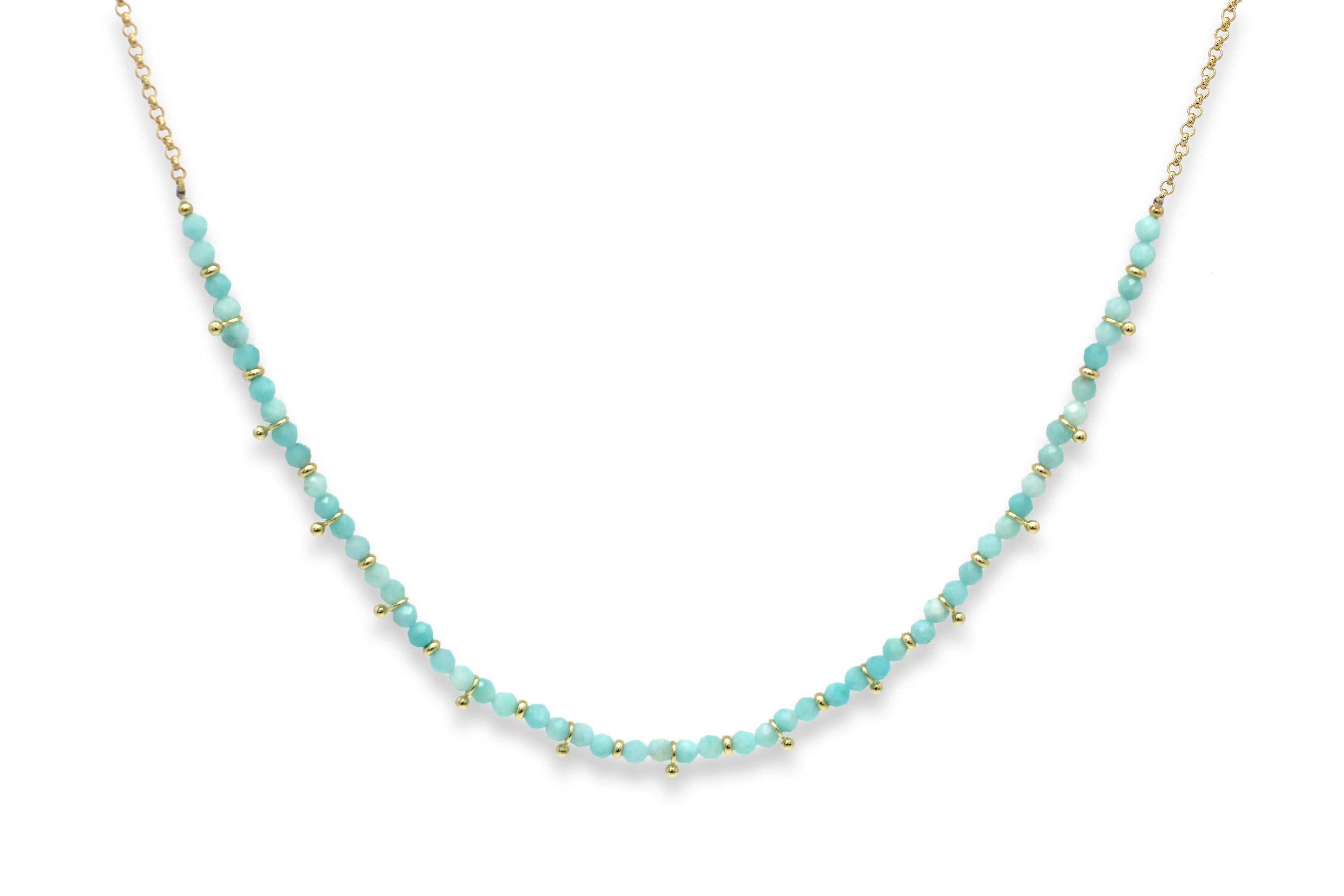 Salus Amazonite Gemstone Gold Necklace