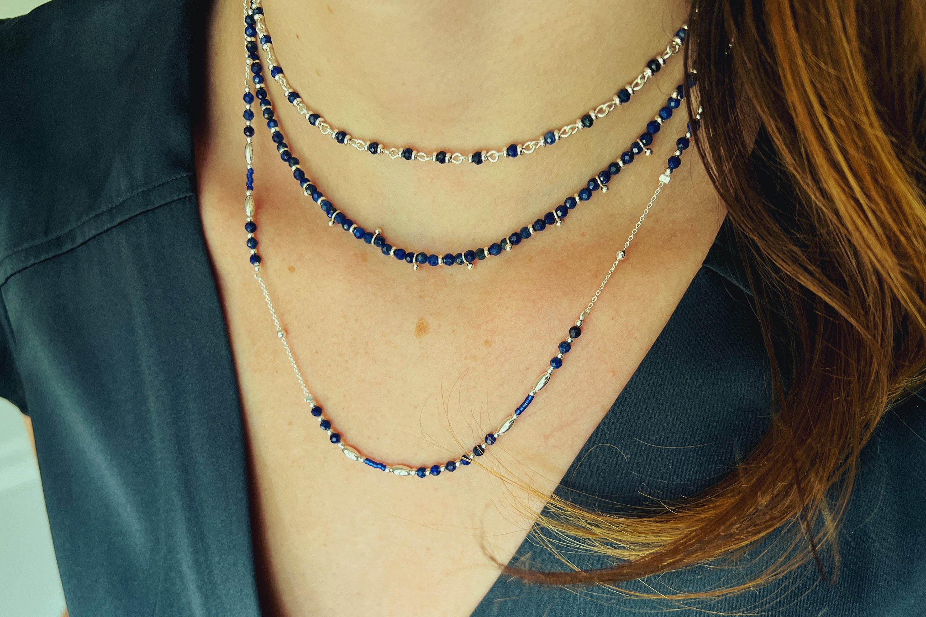 Panacea Lapis Silver Gemstone Necklace