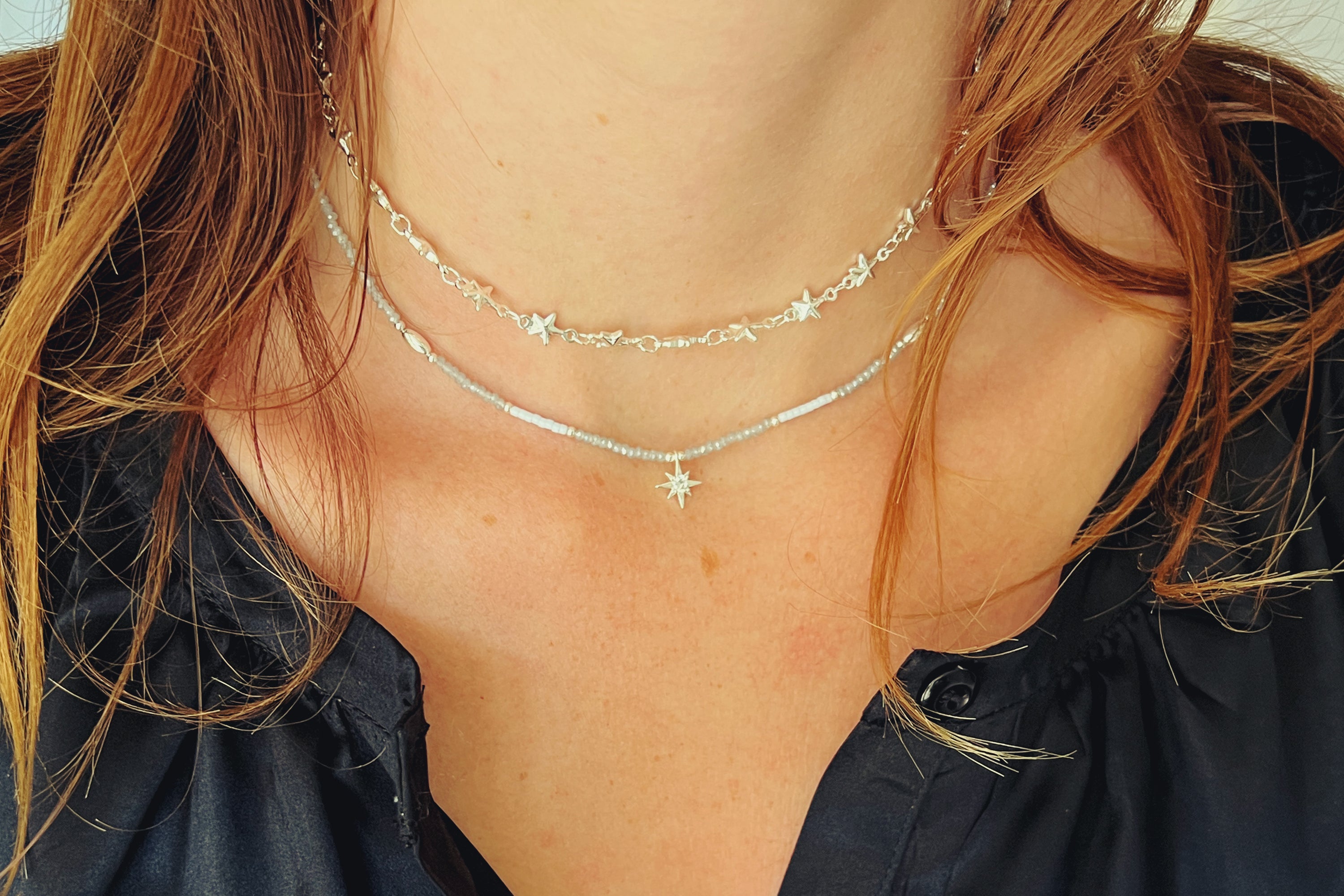 Delos Multi Star Silver Necklace