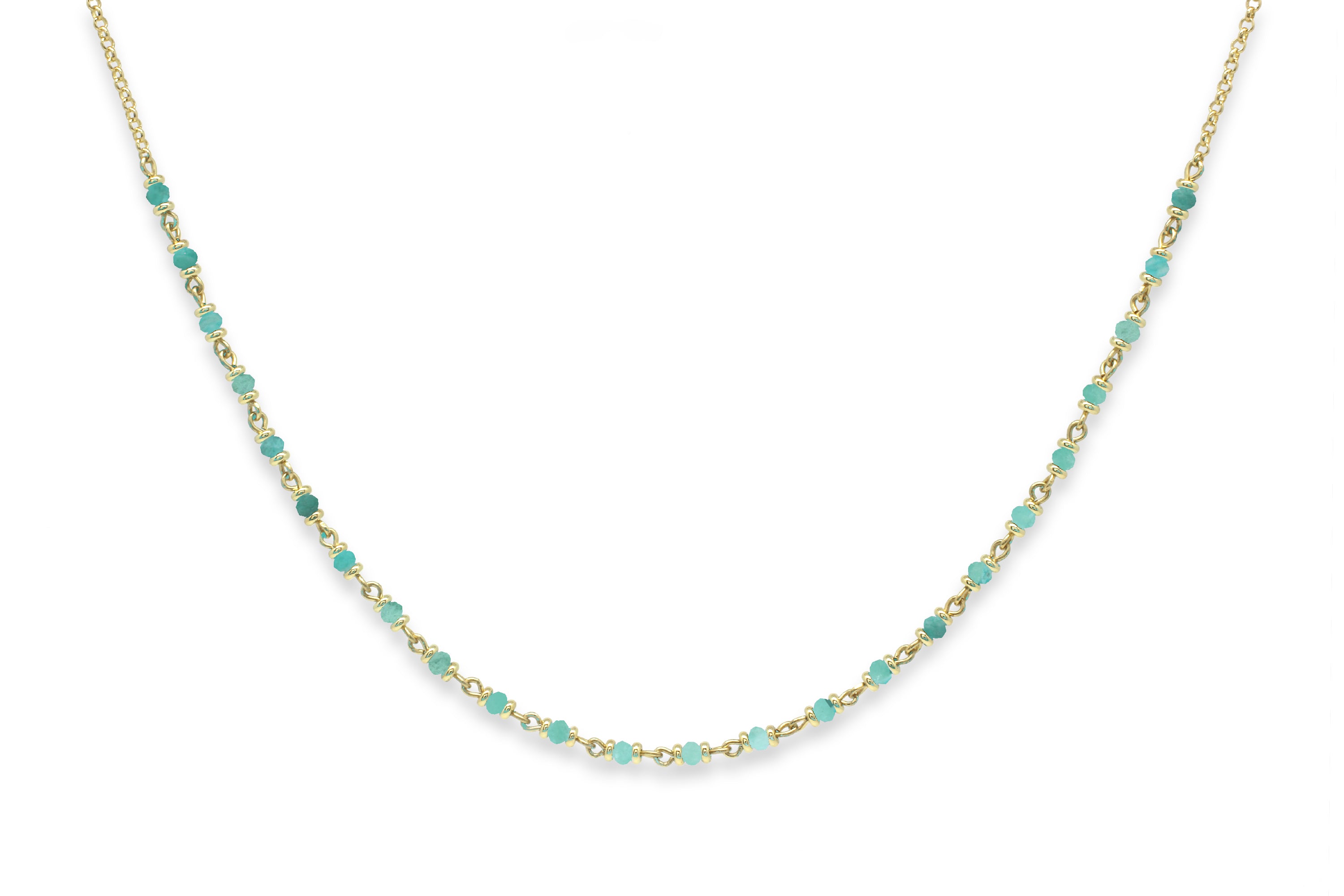 Panacea Amazonite Gold Gemstone Necklace