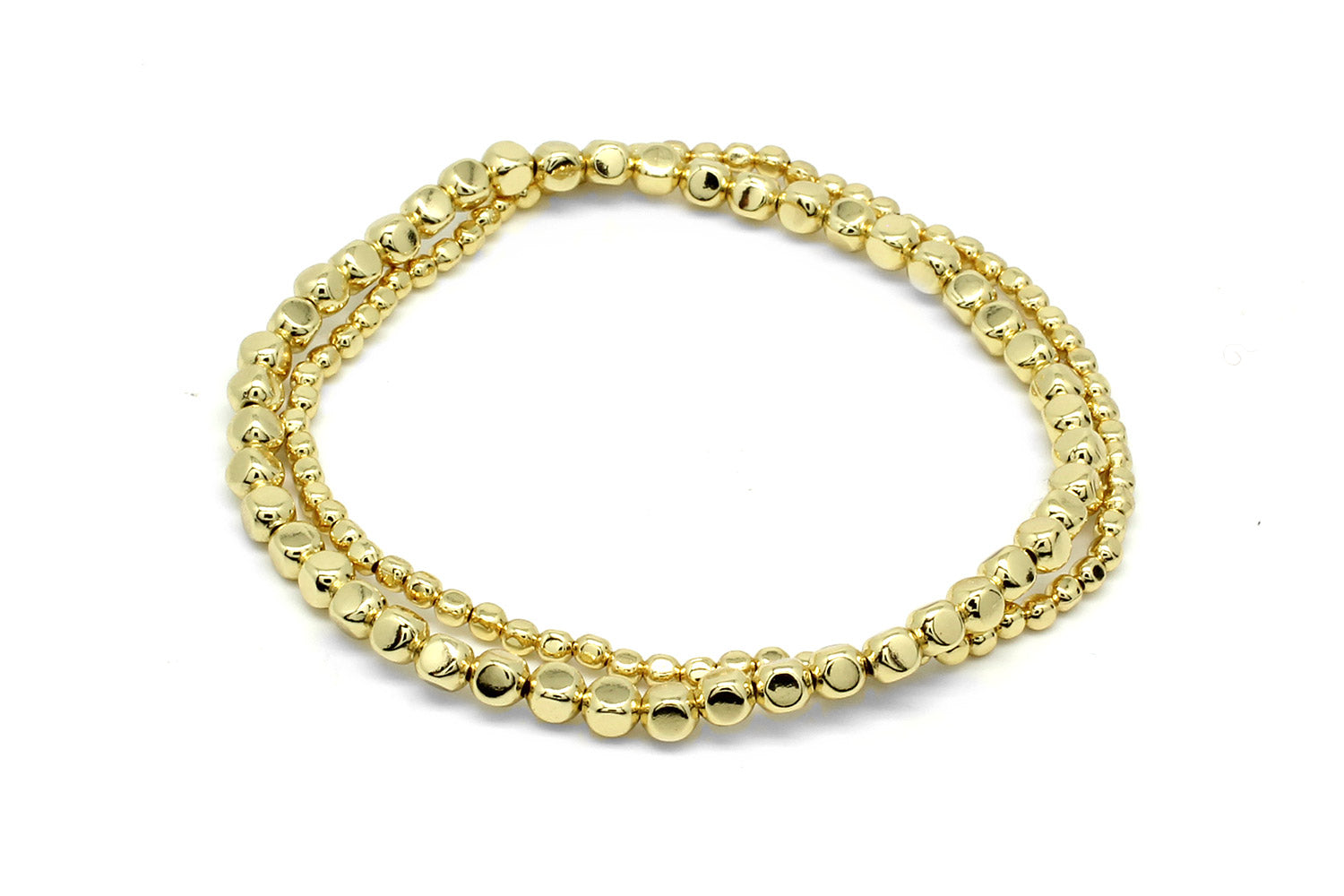 Sabal Minor Gold Nugget Stretchy Bracelet Set