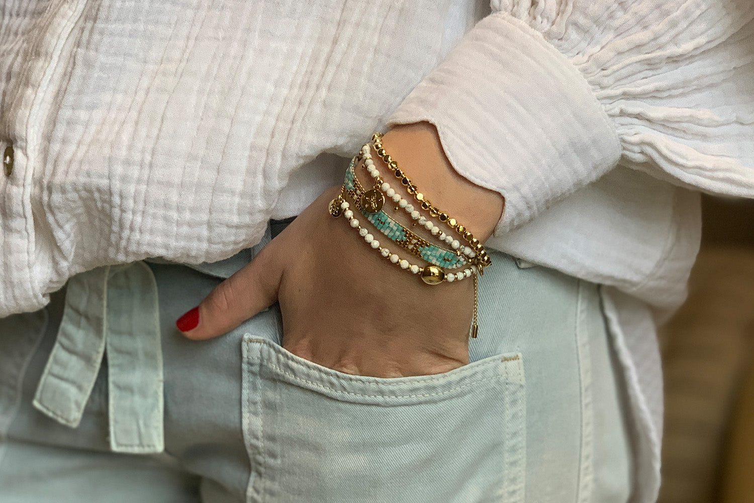 Matira Aqua Beaded Friendship Bracelet