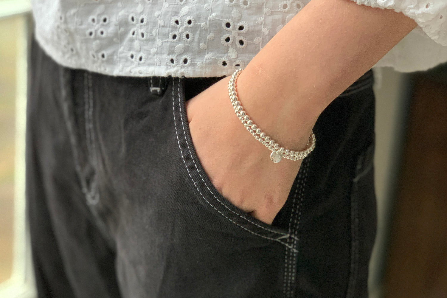 Samra Silver Stretchy Bracelet Duo