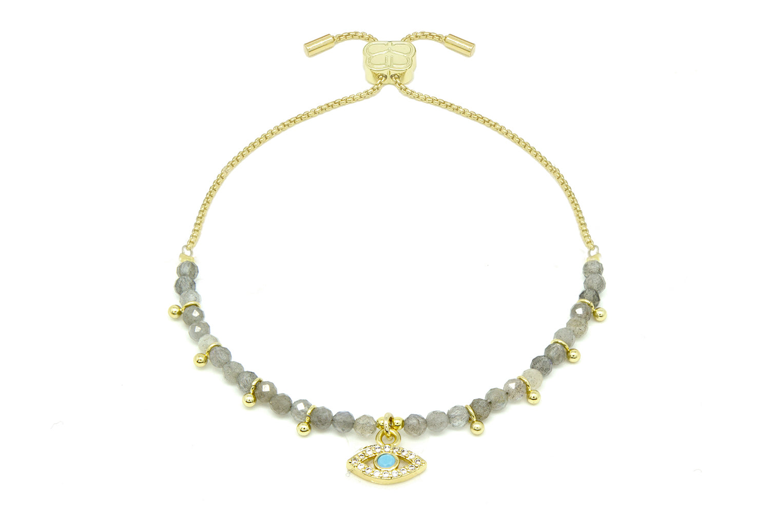 Brela Labradorite Evil Eye Gold Charm Bracelet