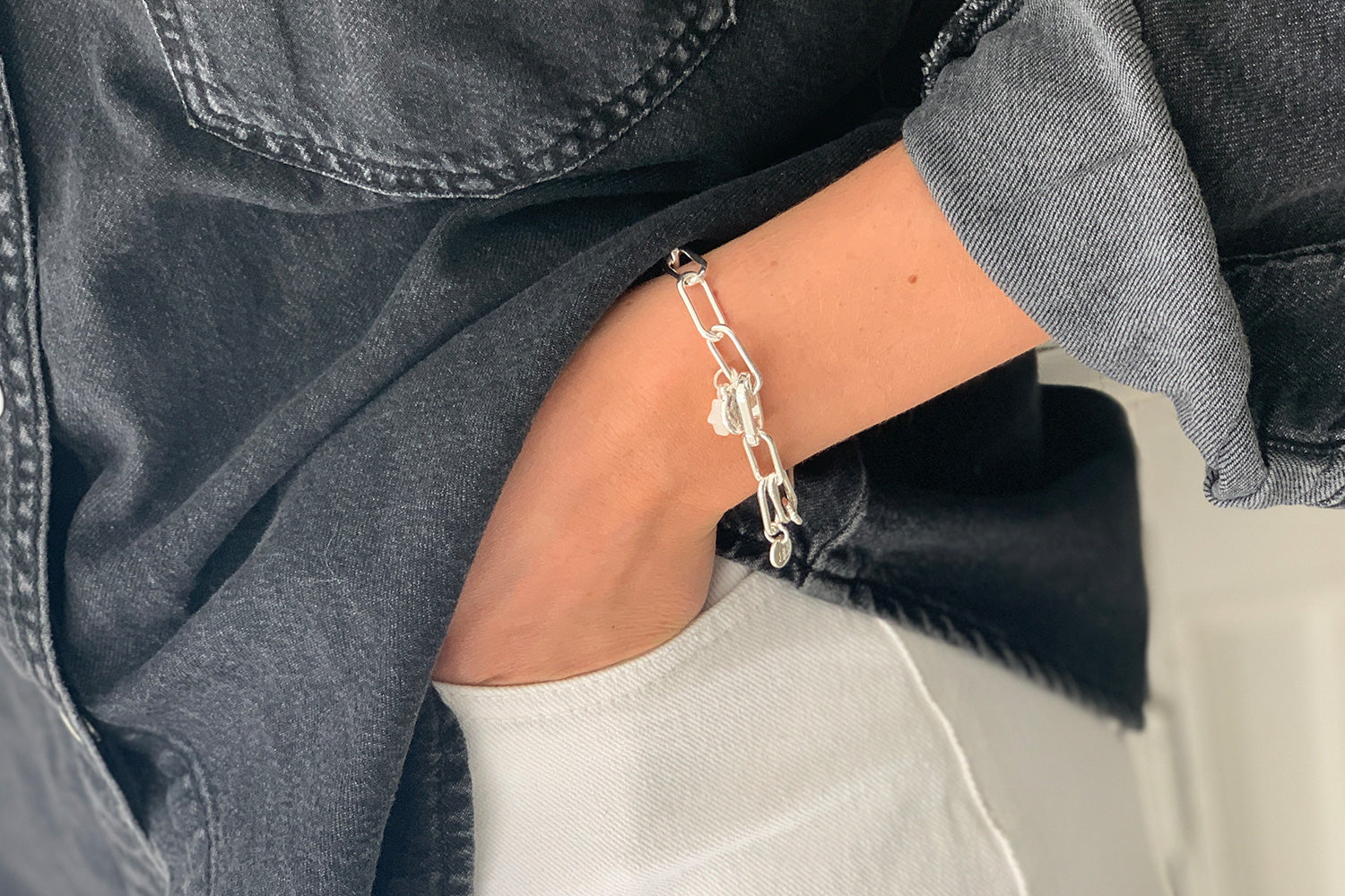 Ukelele Silver Chain Bracelet