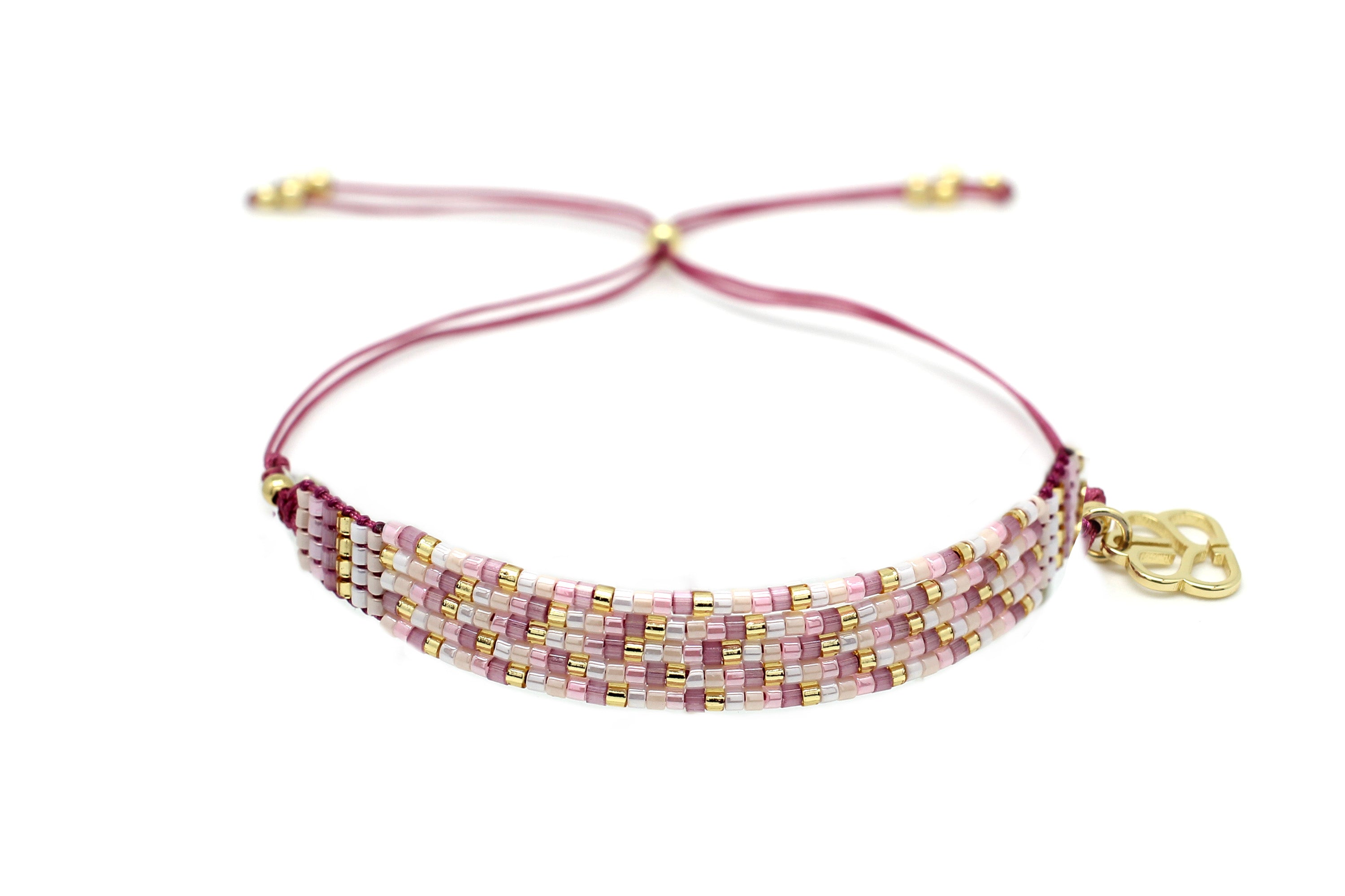 Funhouse Bright Pink Beaded Friendship Bracelet