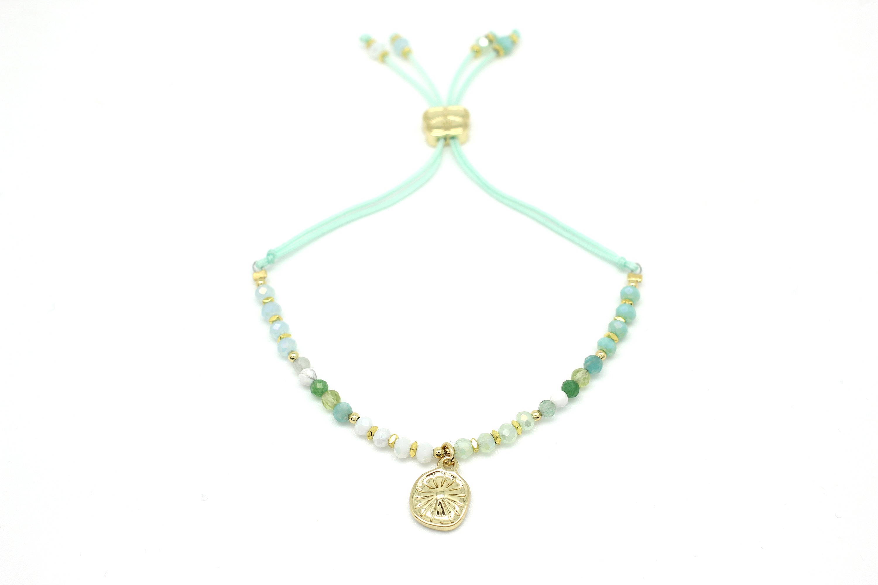 Mass Gemstone Gold Charm Bracelet