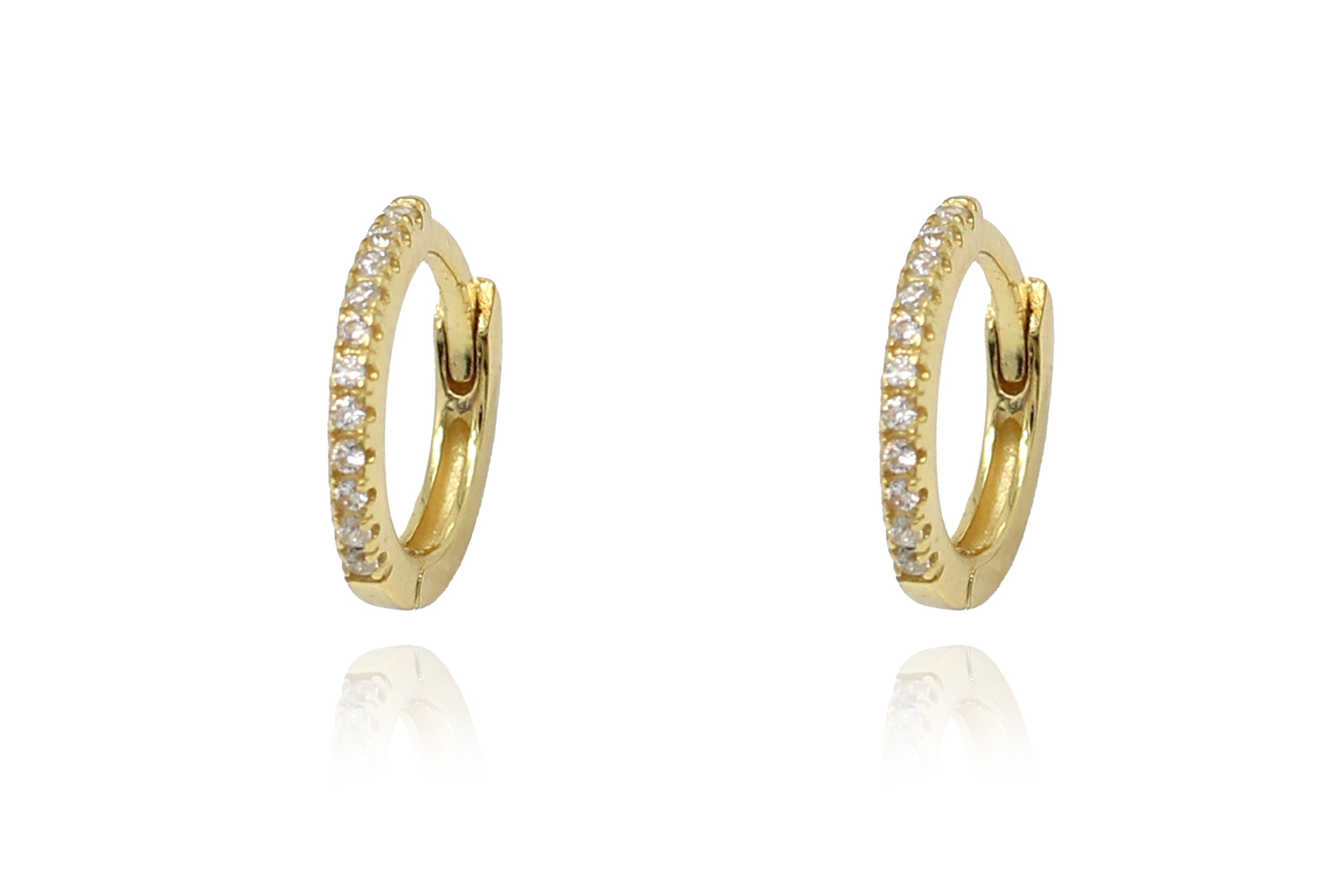 Dorval CZ Champagne Hoop Huggies Earrings