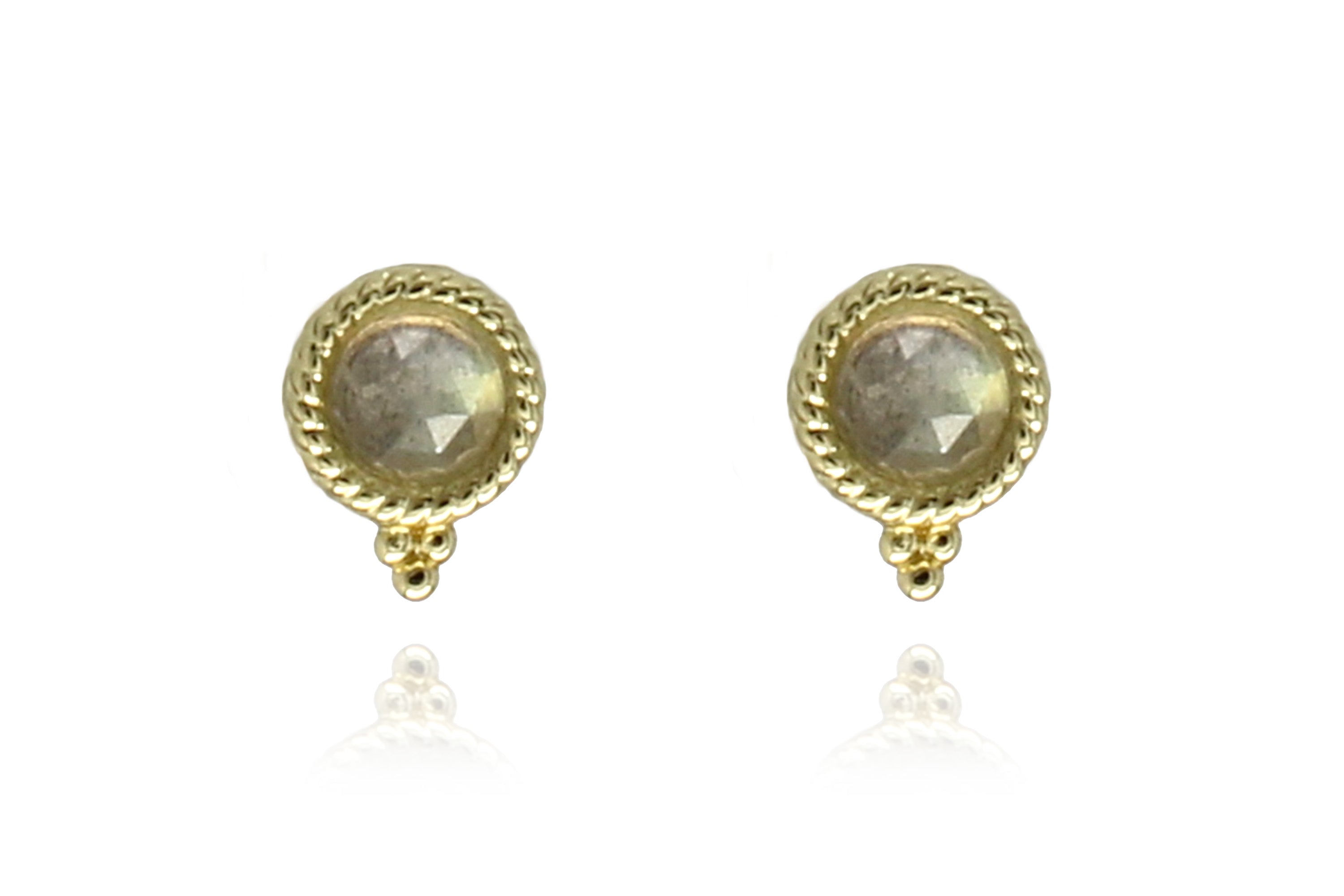 Labradorite Gold Stud