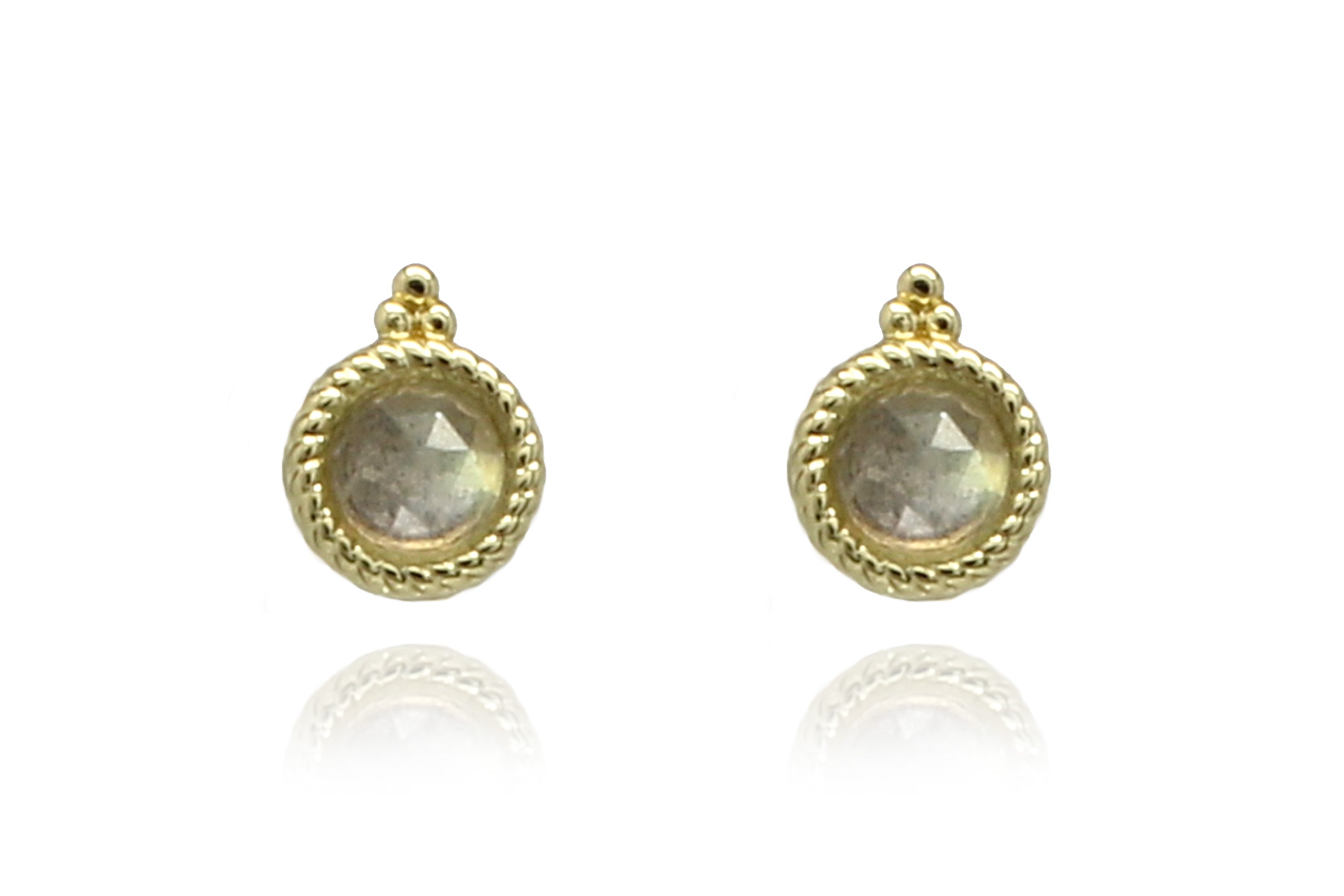 Labradorite Gold Stud