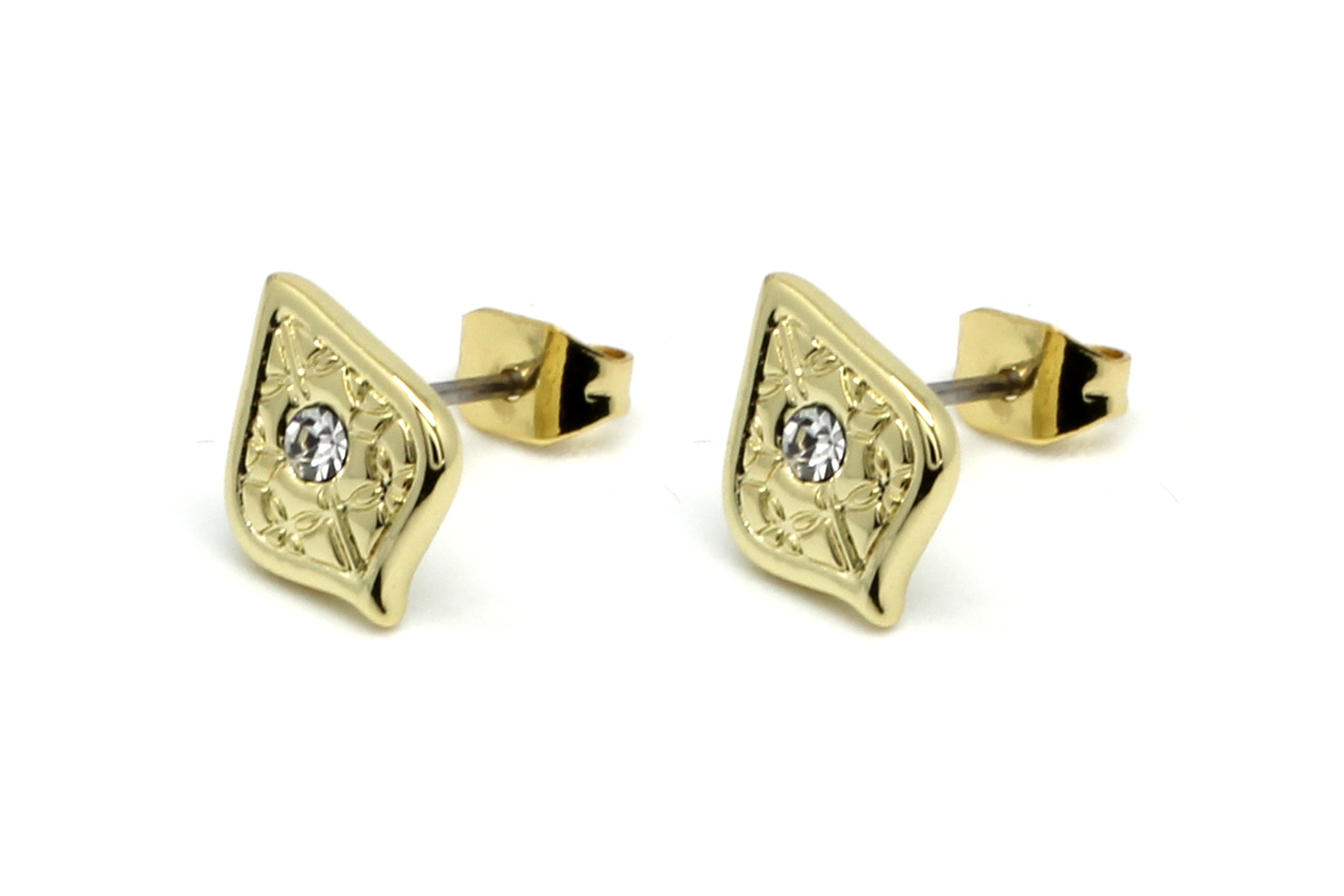 Linden CZ Gold Stud Earring