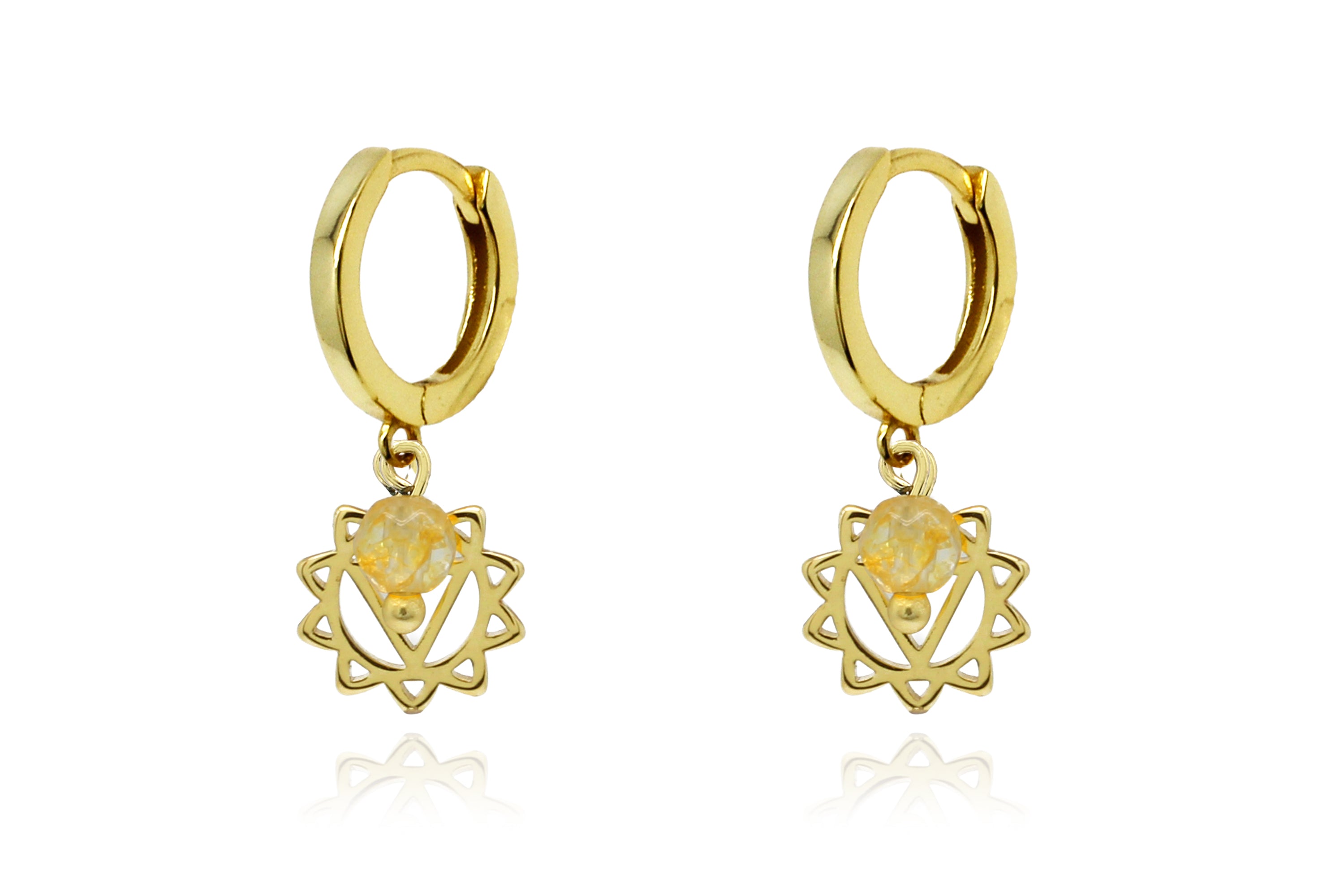 Solar Plexus Chakra Gold Hoop Earring