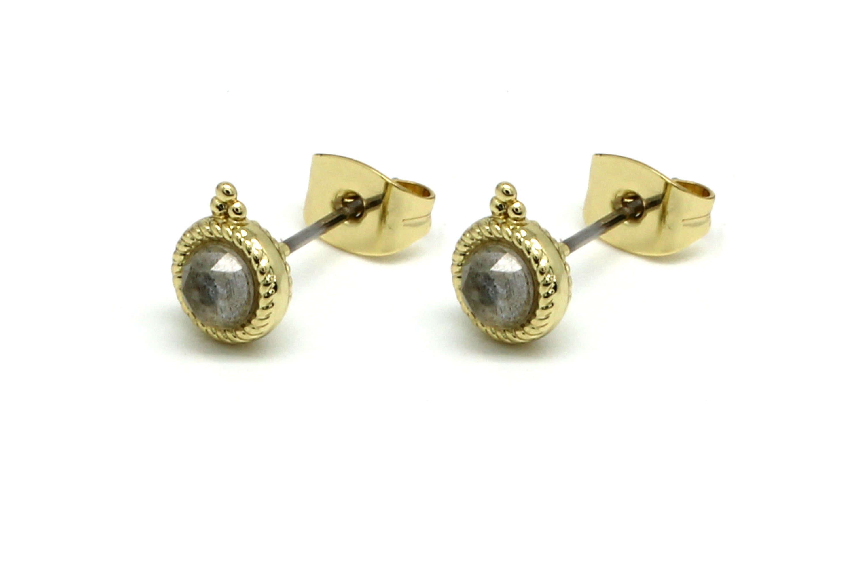 Labradorite Gold Stud