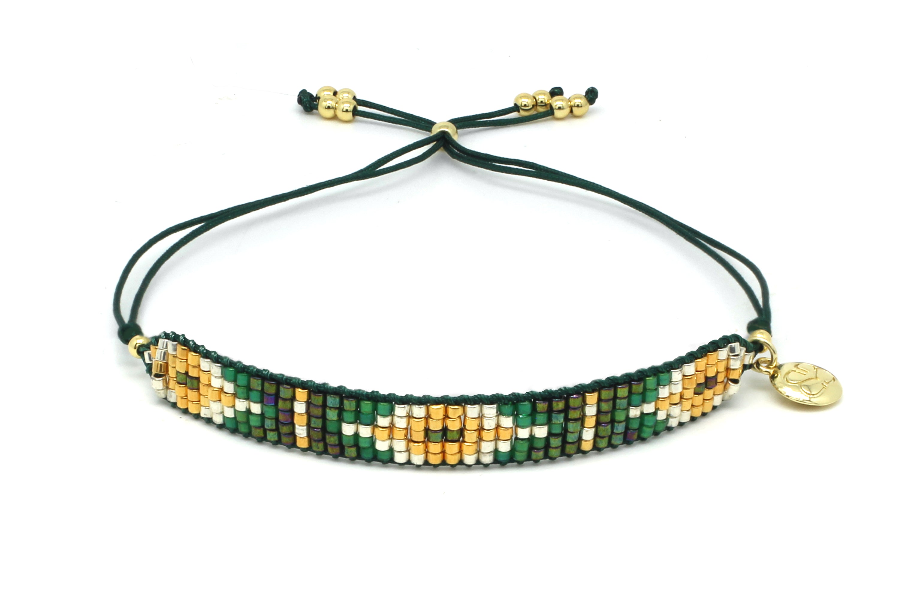 Starlight Emerald Beaded Friendship Bracelet