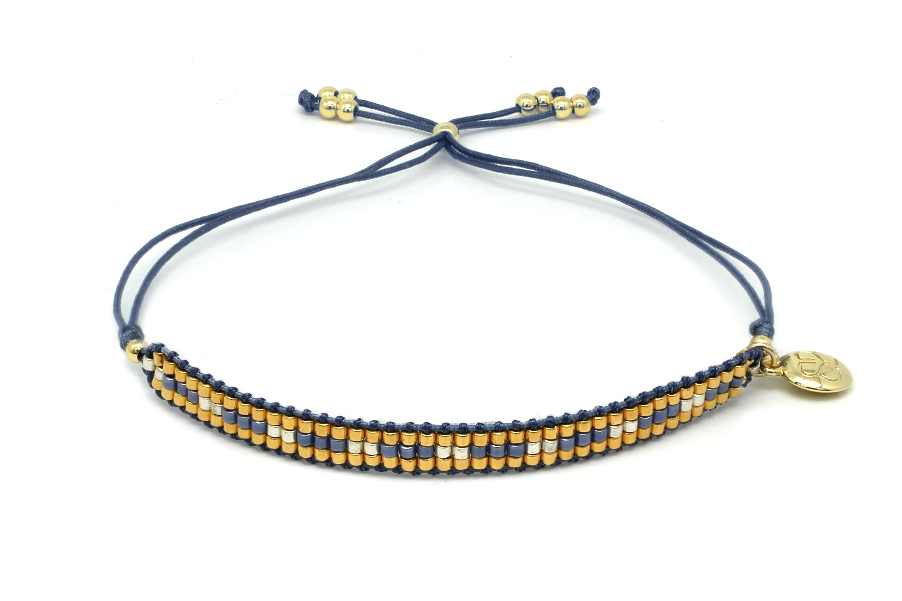 Starshine Denim Gold Beaded Friendship Bracelet