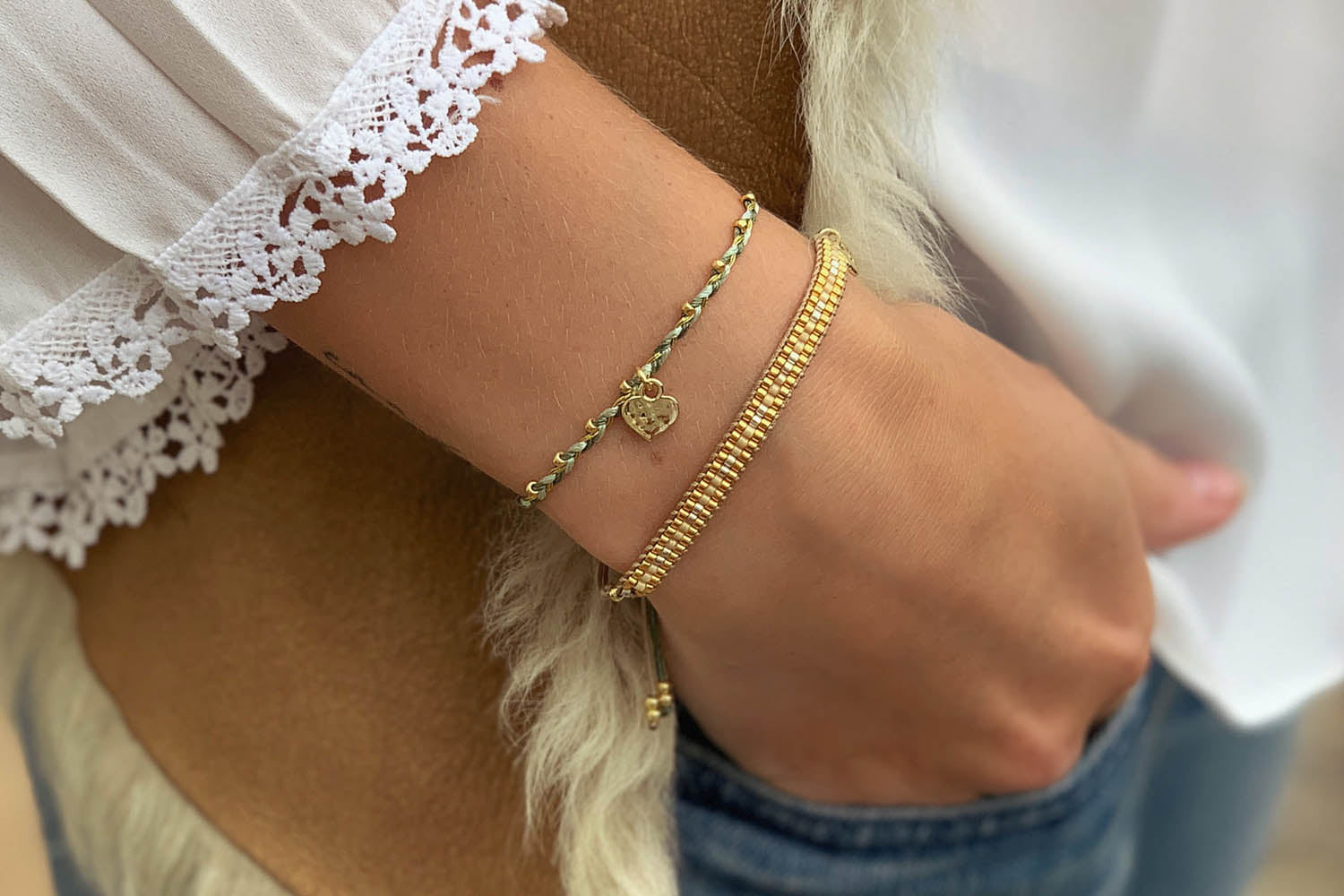 Starshine Gold Beaded Friendship Bracelet