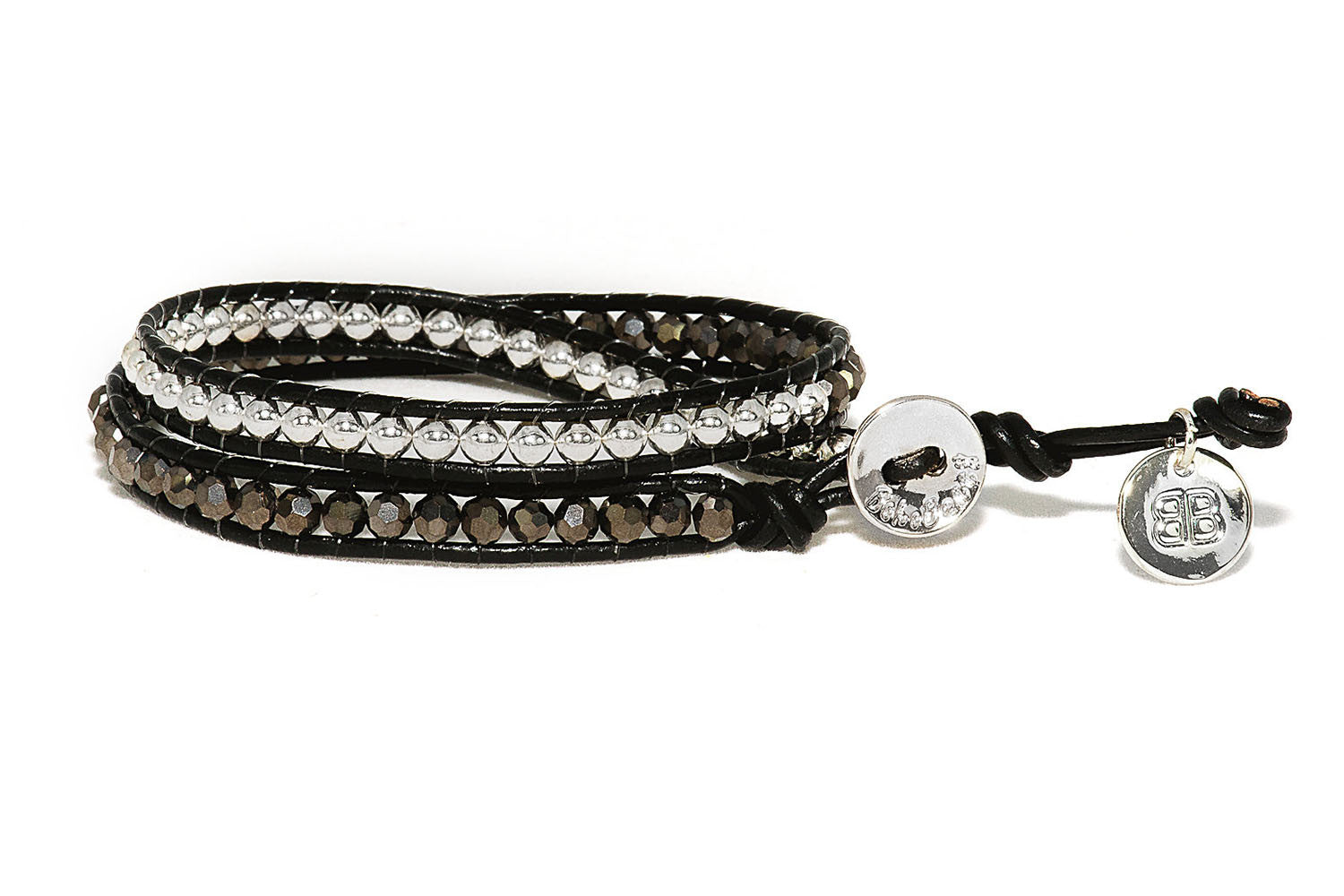 Coal Twist Leather 2 Wrap Bracelet