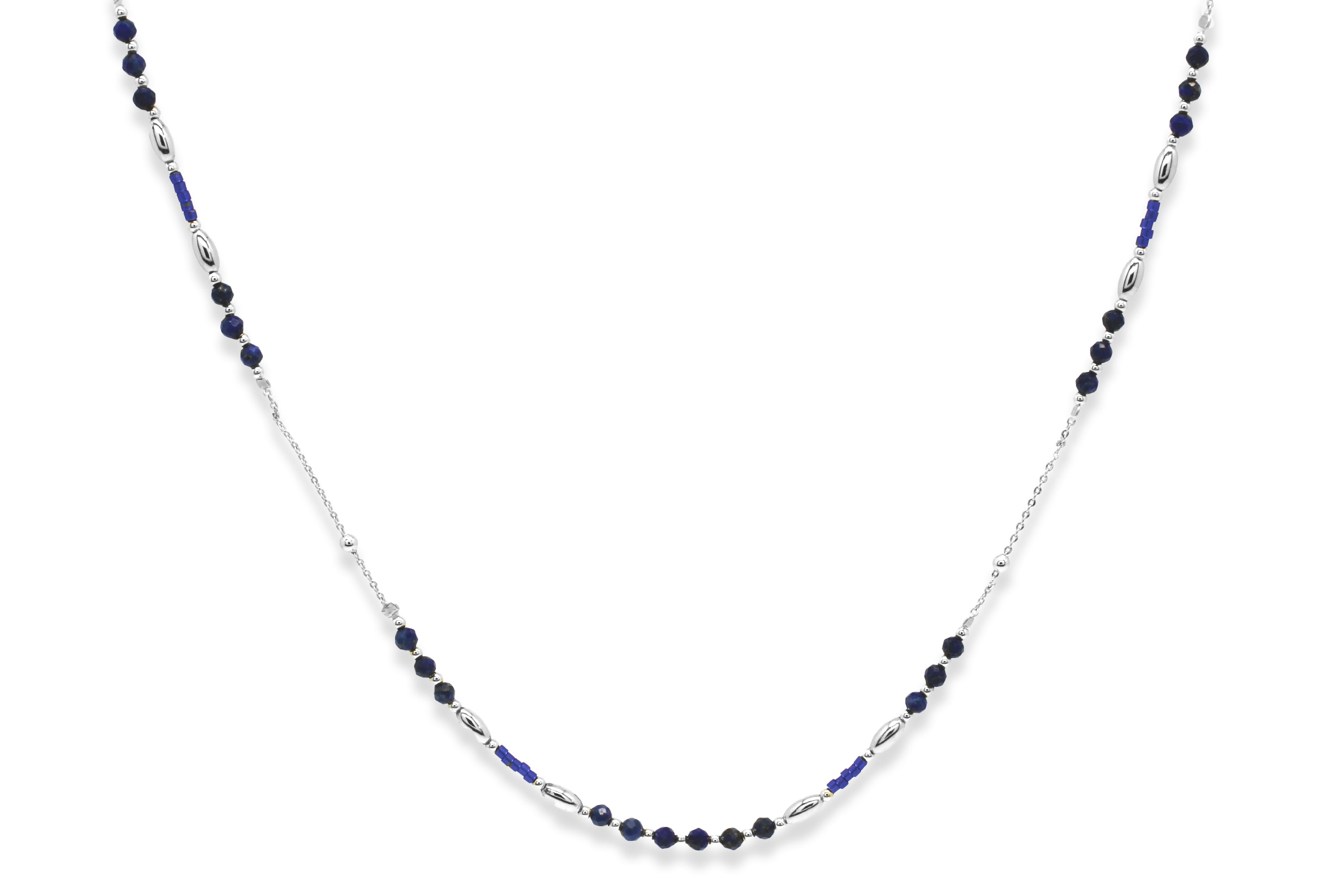 Horus Lapis Silver Gemstone Necklace