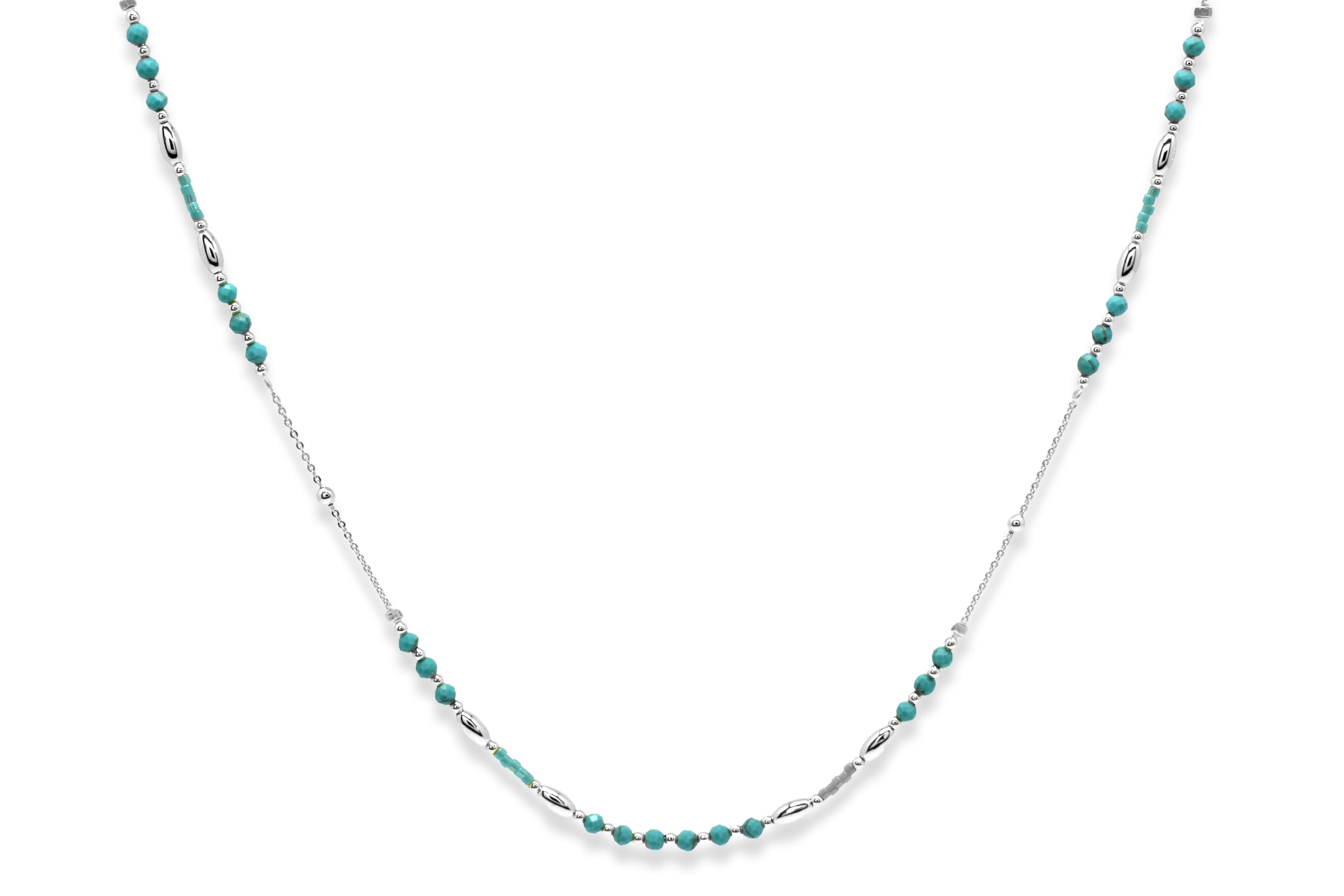 Horus Turquoise Silver Gemstone Necklace