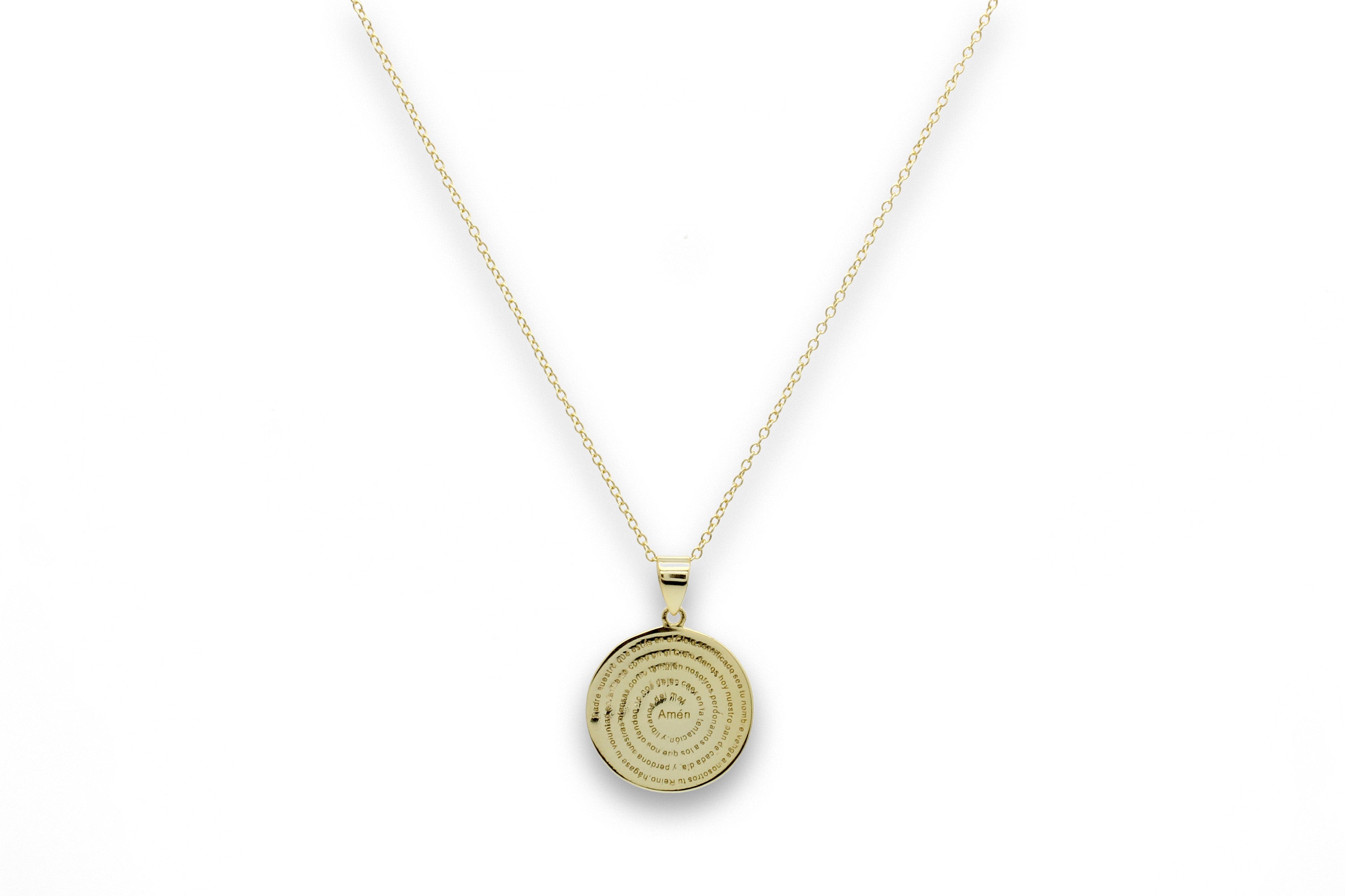 Mini Atlantic Gold Prayer Disc Necklace