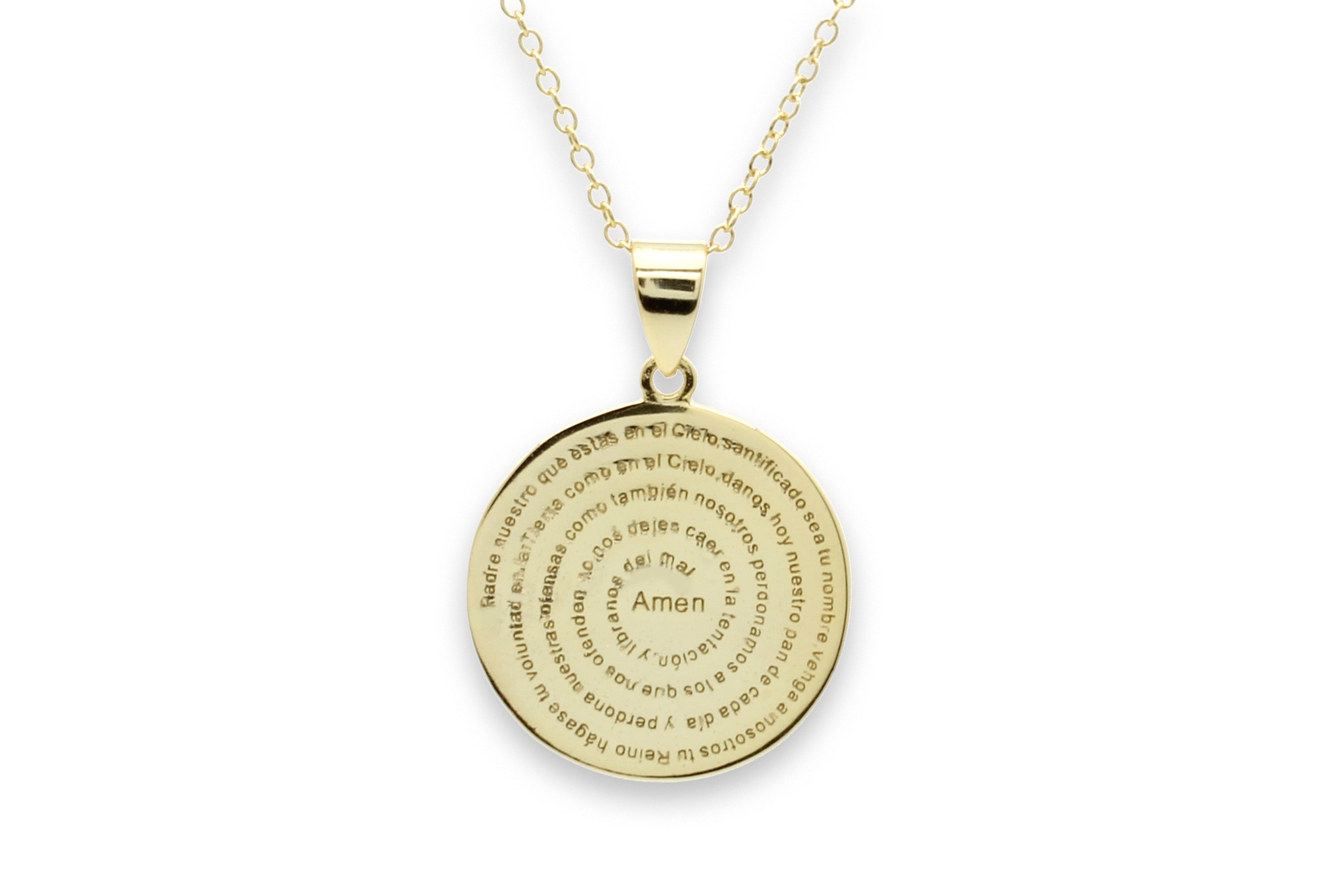 Mini Atlantic Gold Prayer Disc Necklace