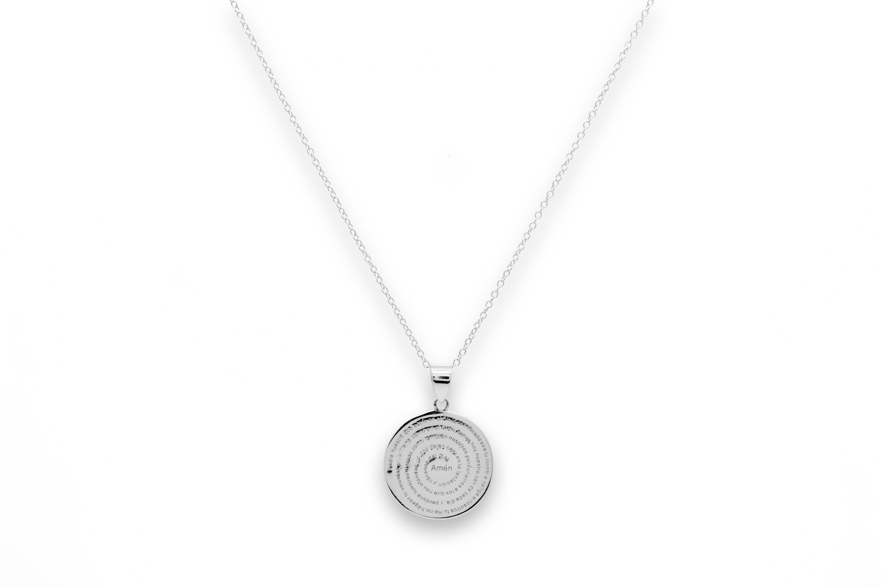 Mini Atlantic Sterling Silver Prayer Disc Necklace