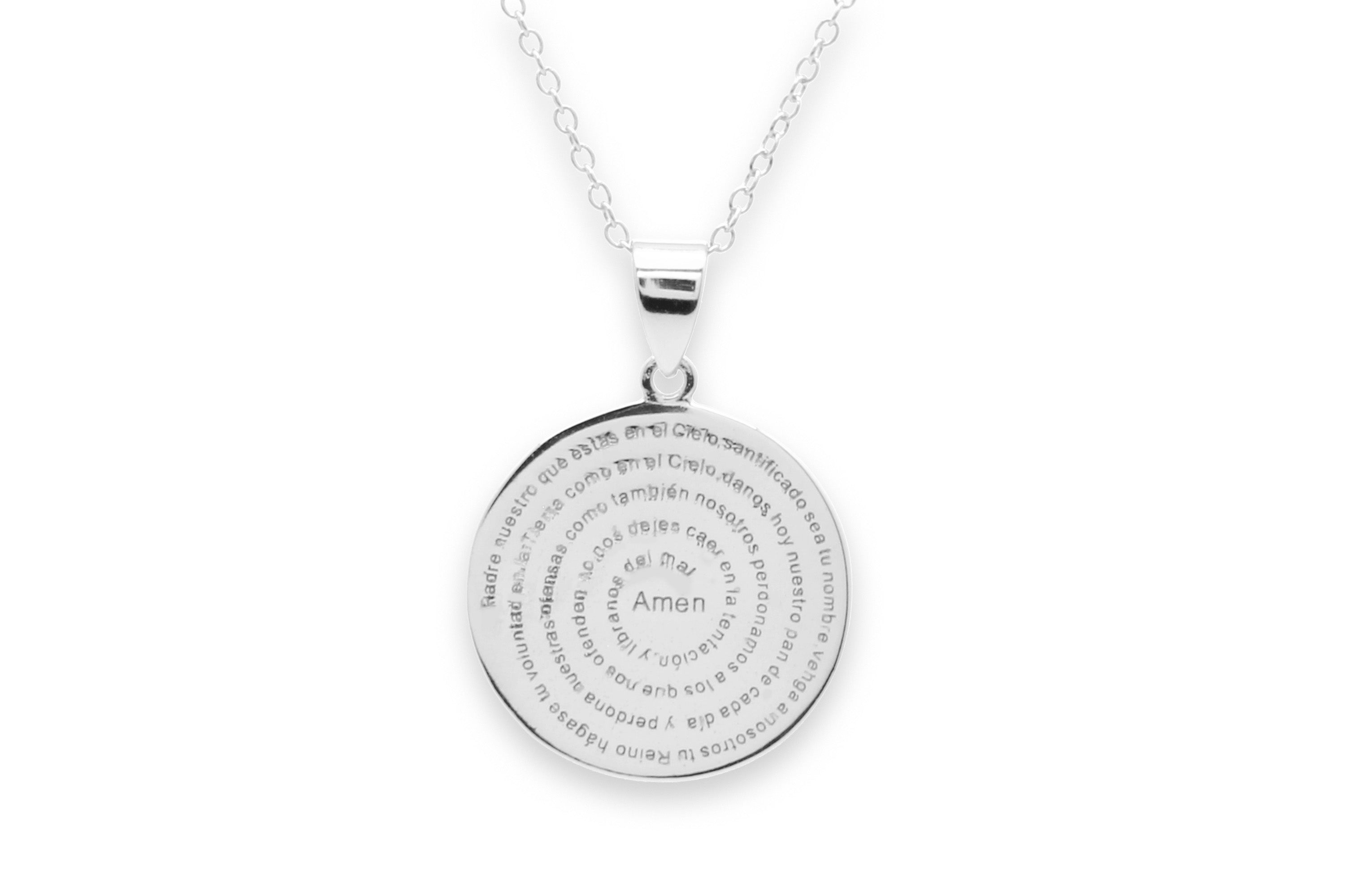 Mini Atlantic Sterling Silver Prayer Disc Necklace