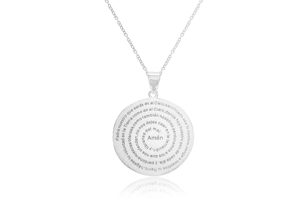 Mini Atlantic Sterling Silver Prayer Disc Necklace