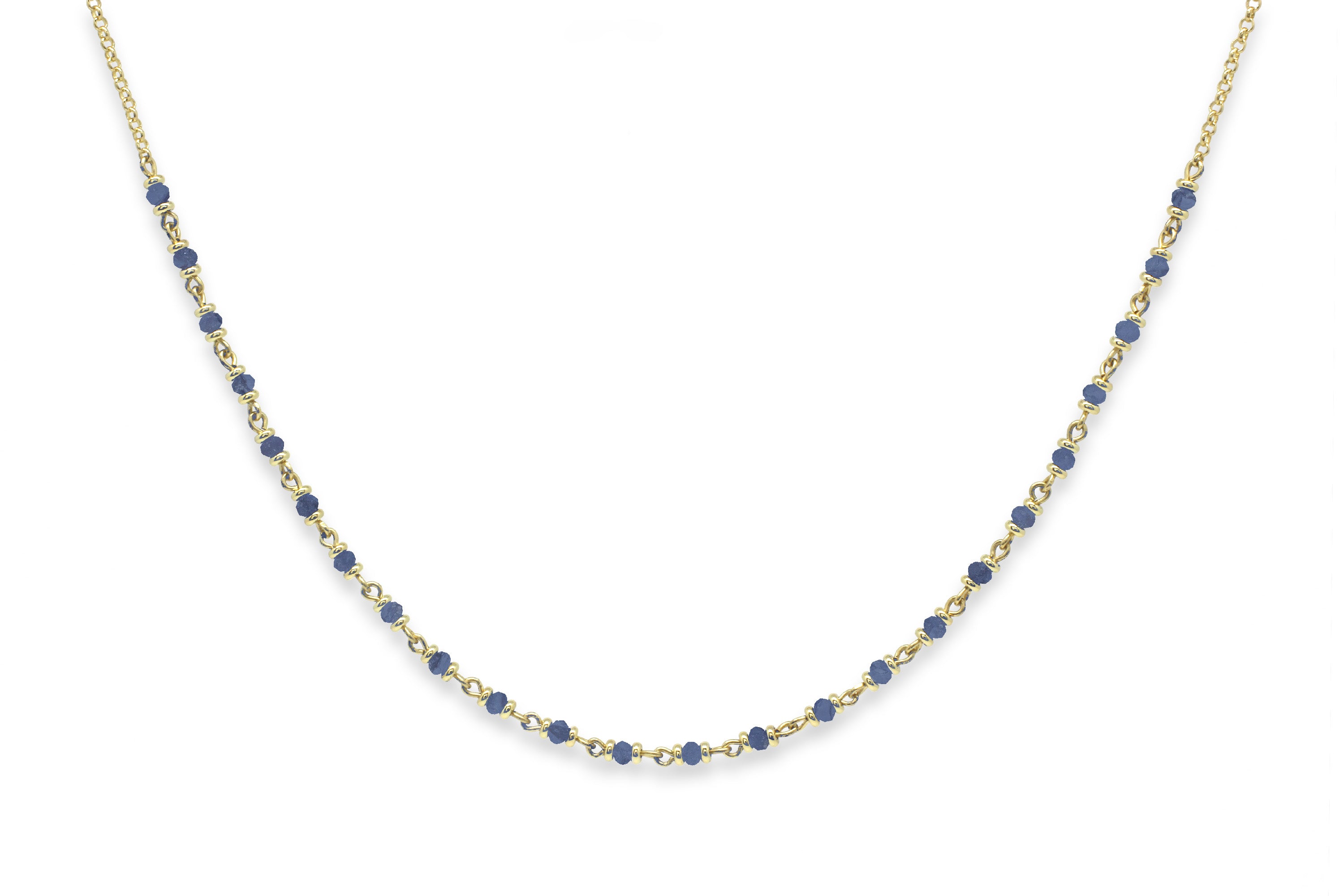 Panacea Iolite Gold Gemstone Necklace